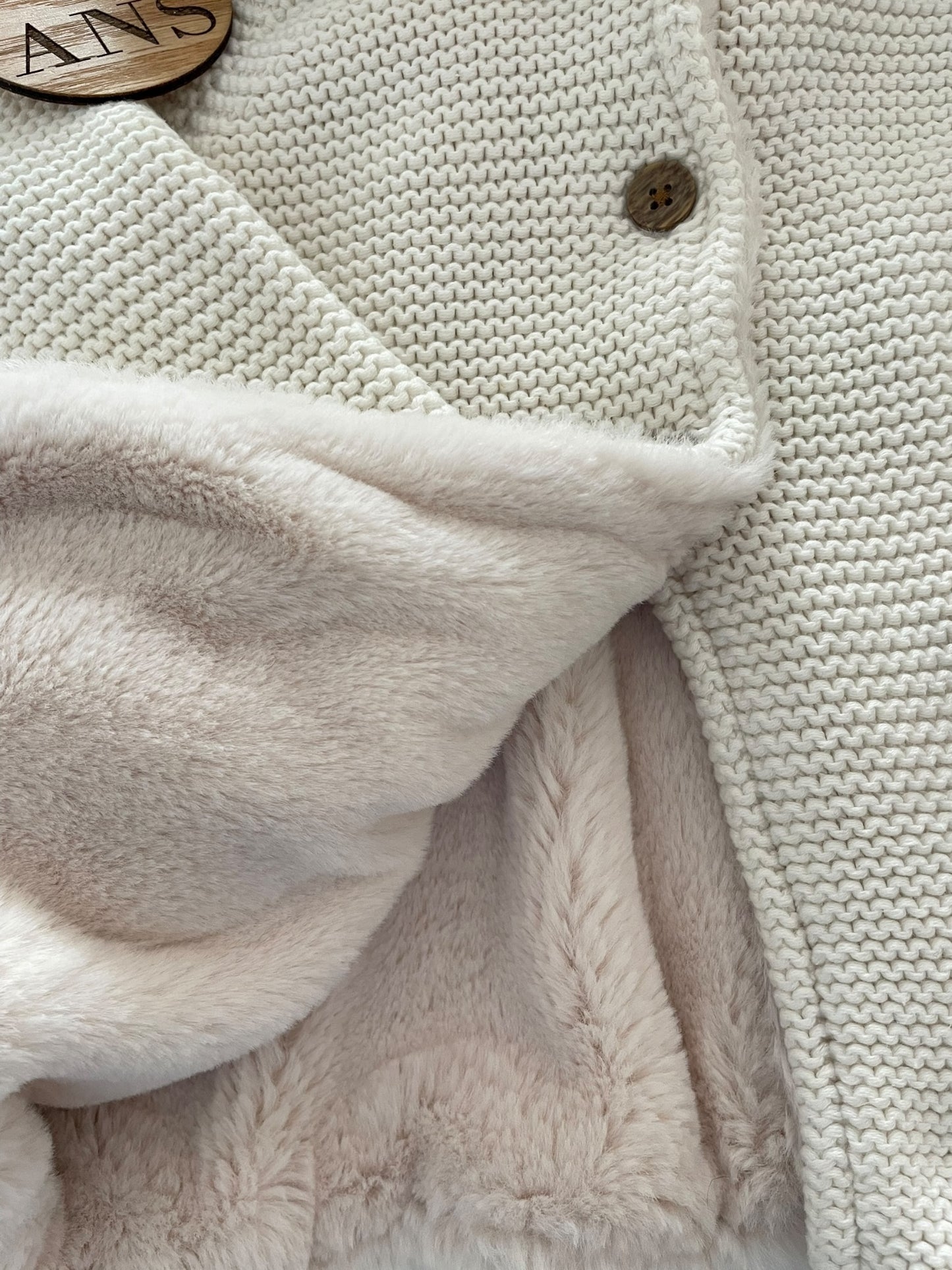 Manteau en mailles, fourré, Vertbaudet