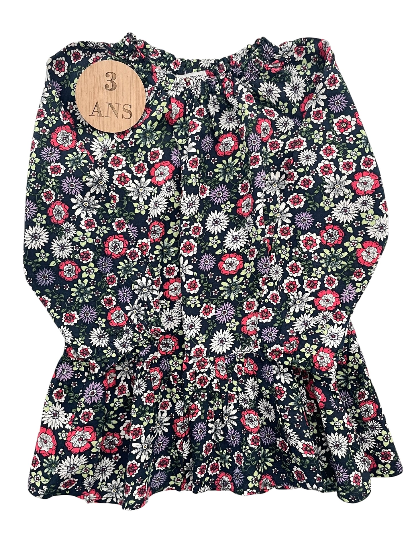 Robe manches longues, fleurie, FPC