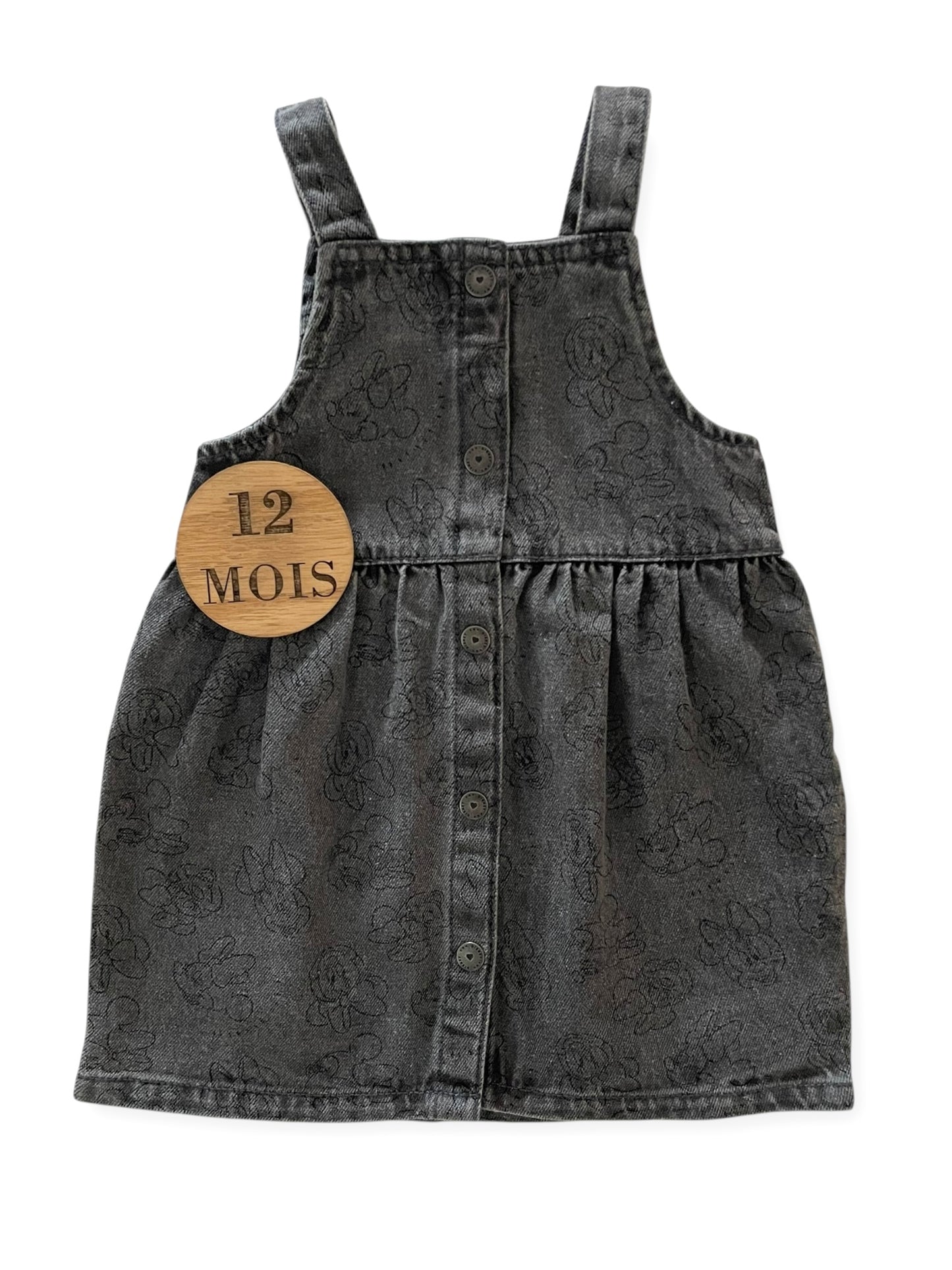 Robe salopette en jean, grise, Minnie, Orchestra