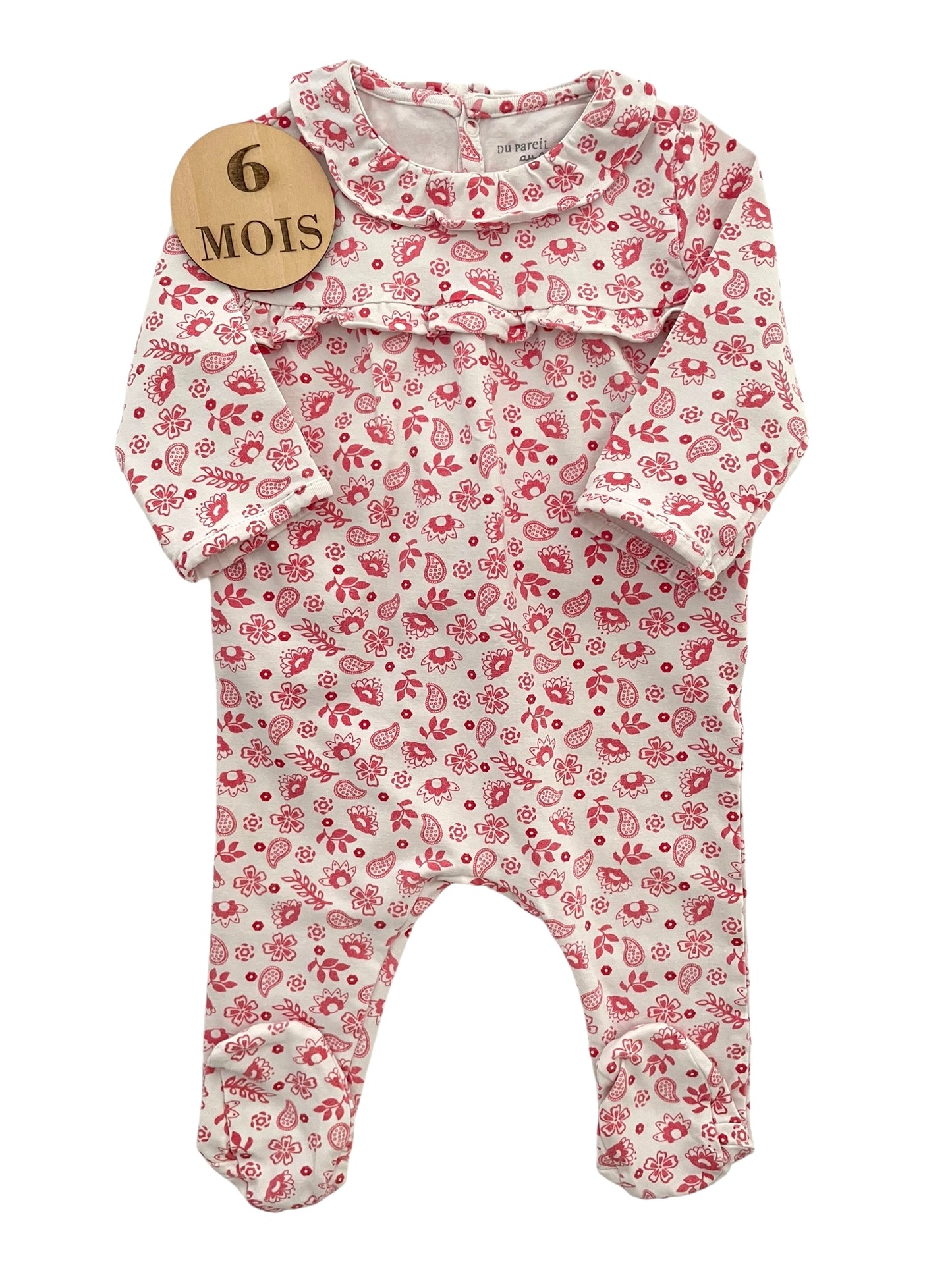 Pyjama coton, rose fleuri, DPAM