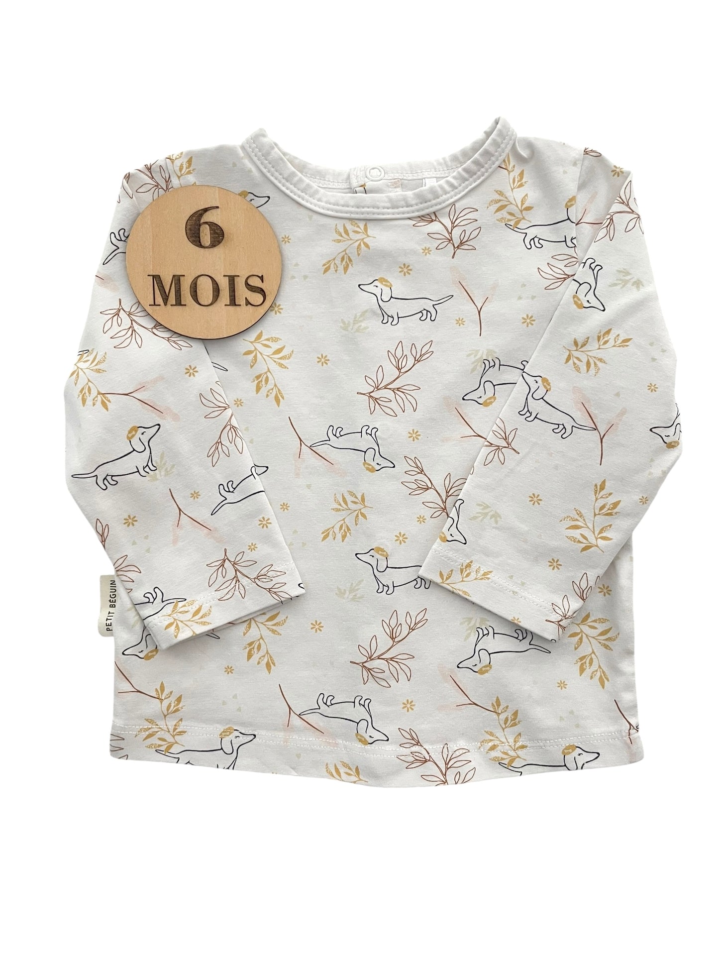 Tee-shirt blanc, chiens, Petit Béguin