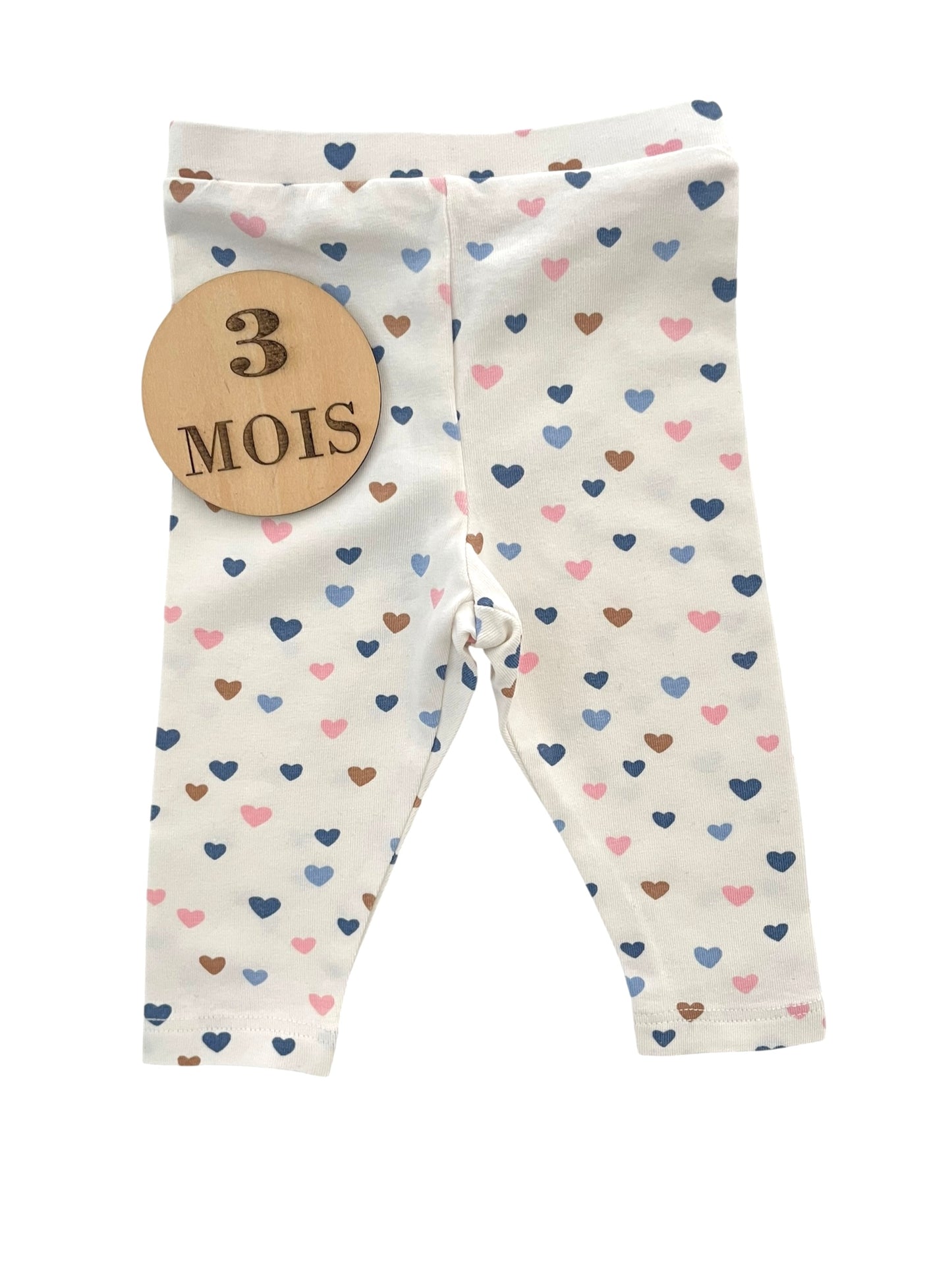 Legging écru, cœurs, TAO