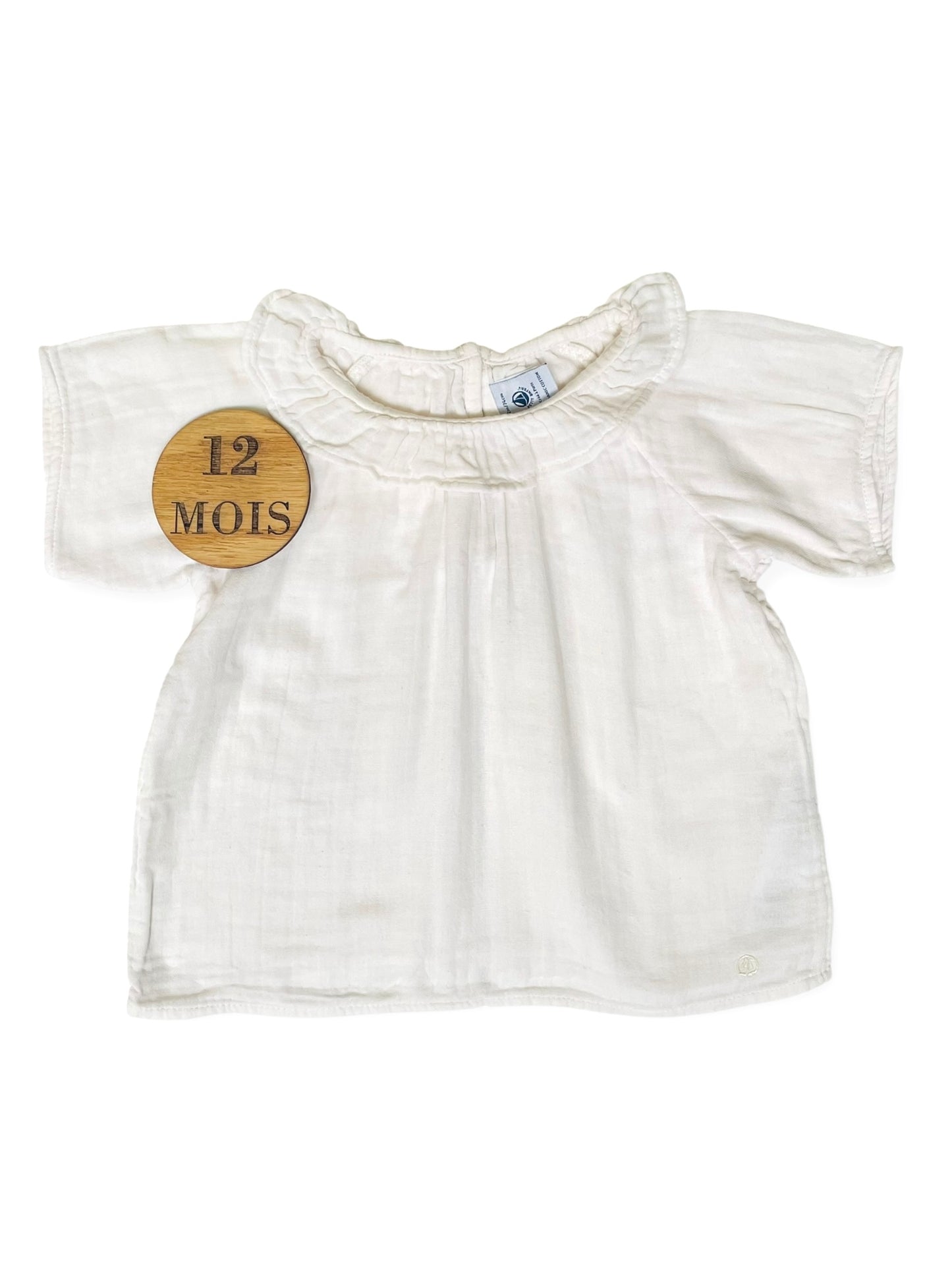 Blouse écrue, gaze de coton, Petit Bateau