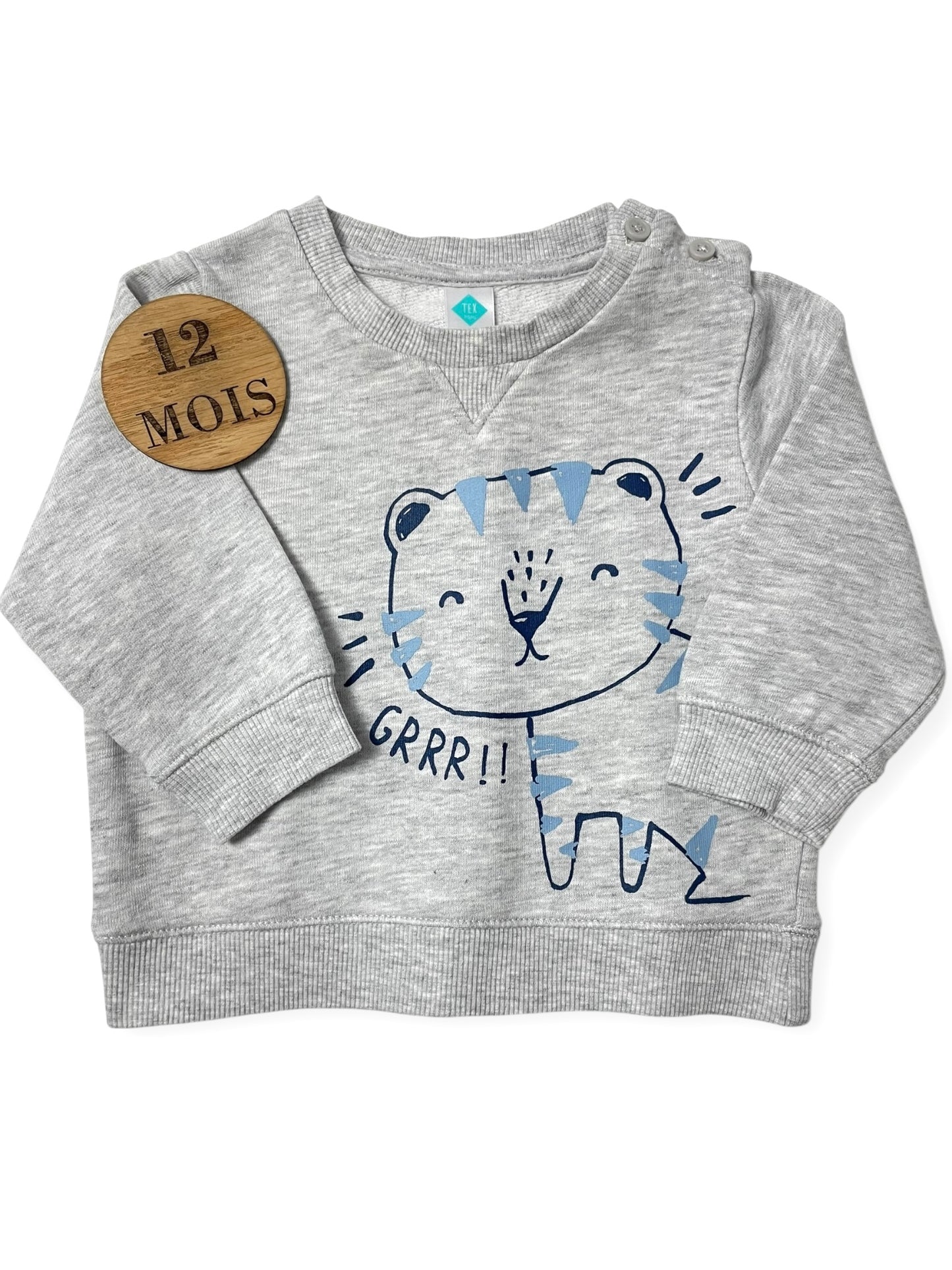 Sweat gris, tigre, TEX