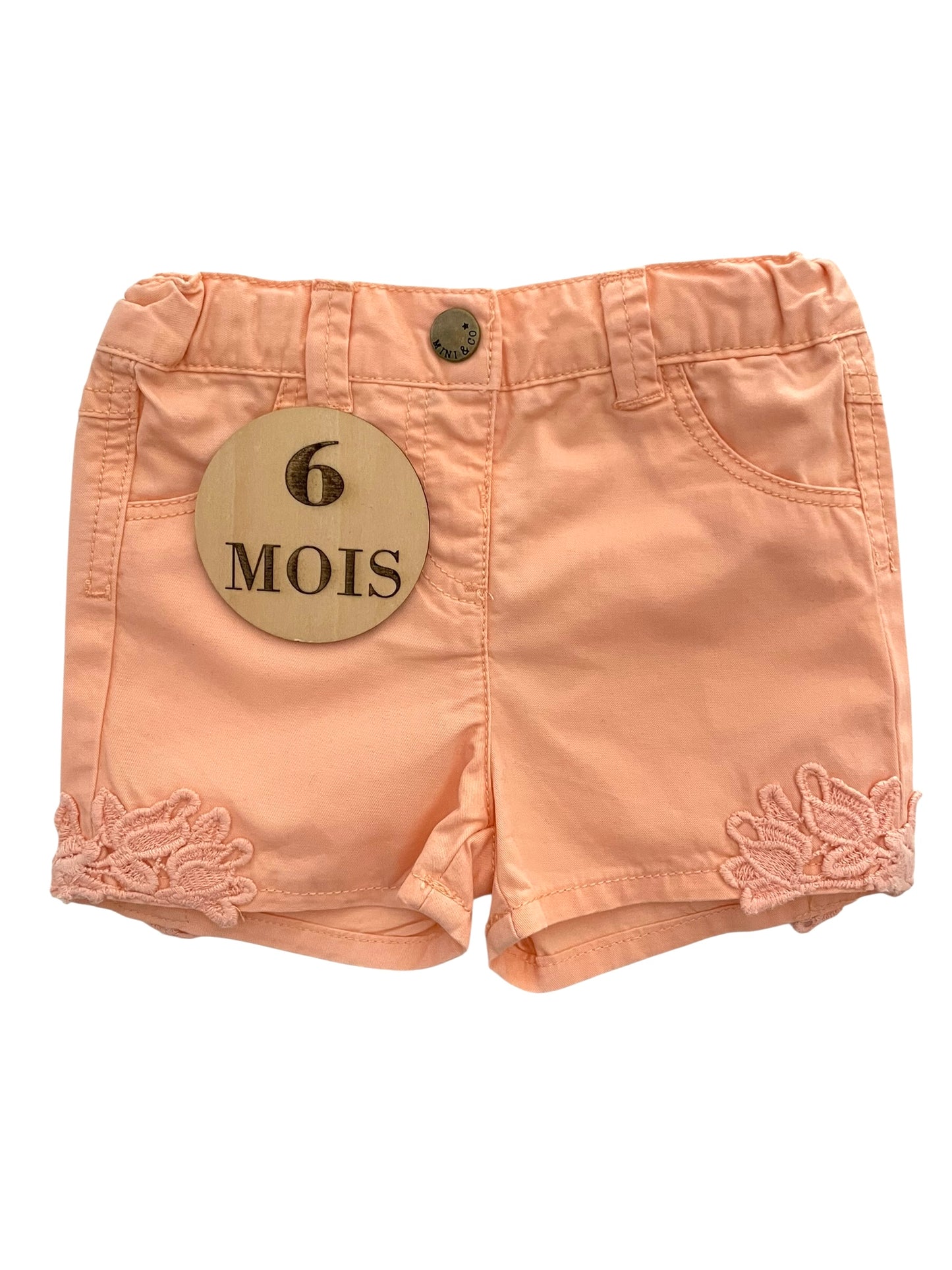 Short en toile, corail, Kiabi