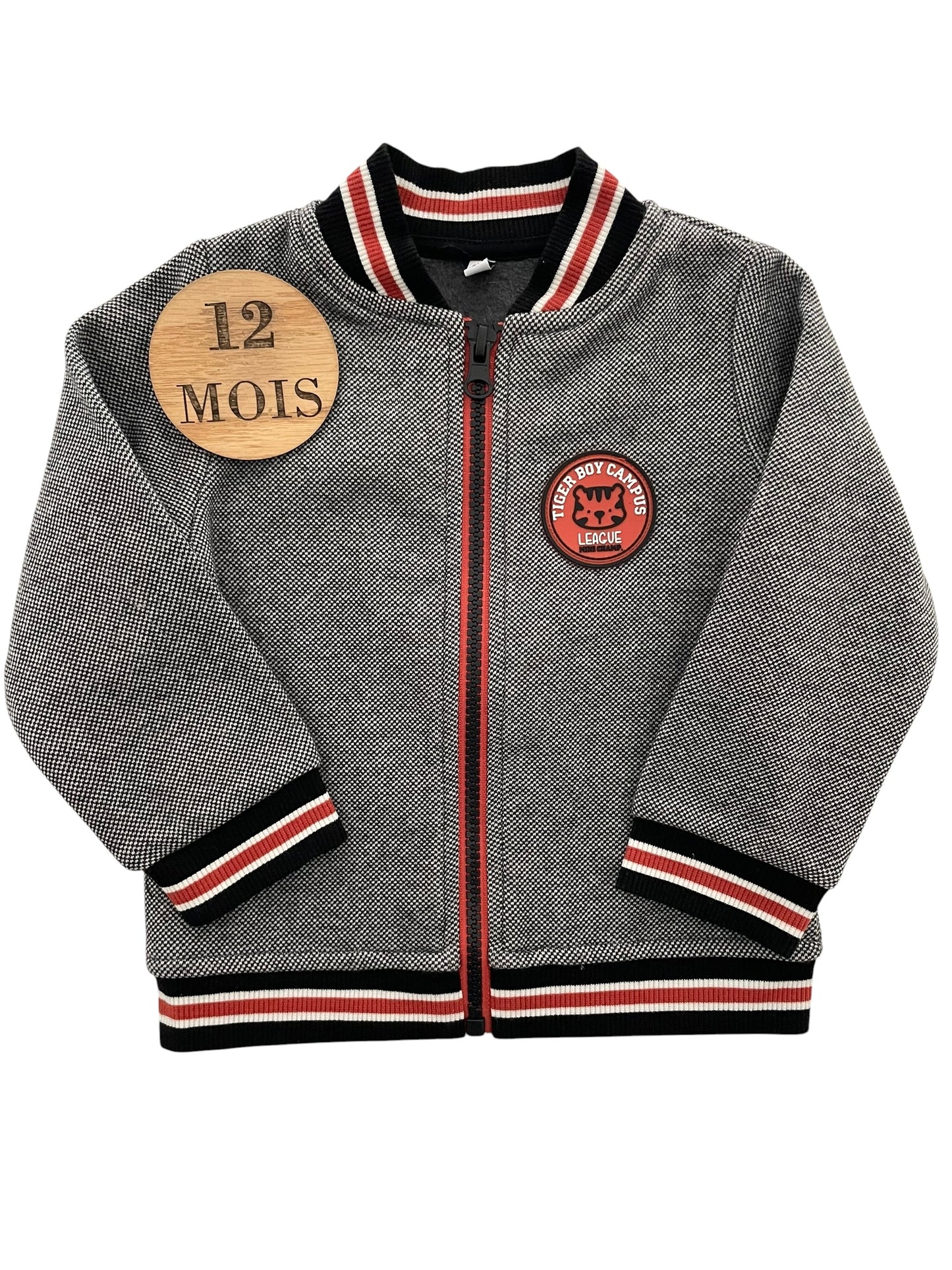 Gilet col rond, gris