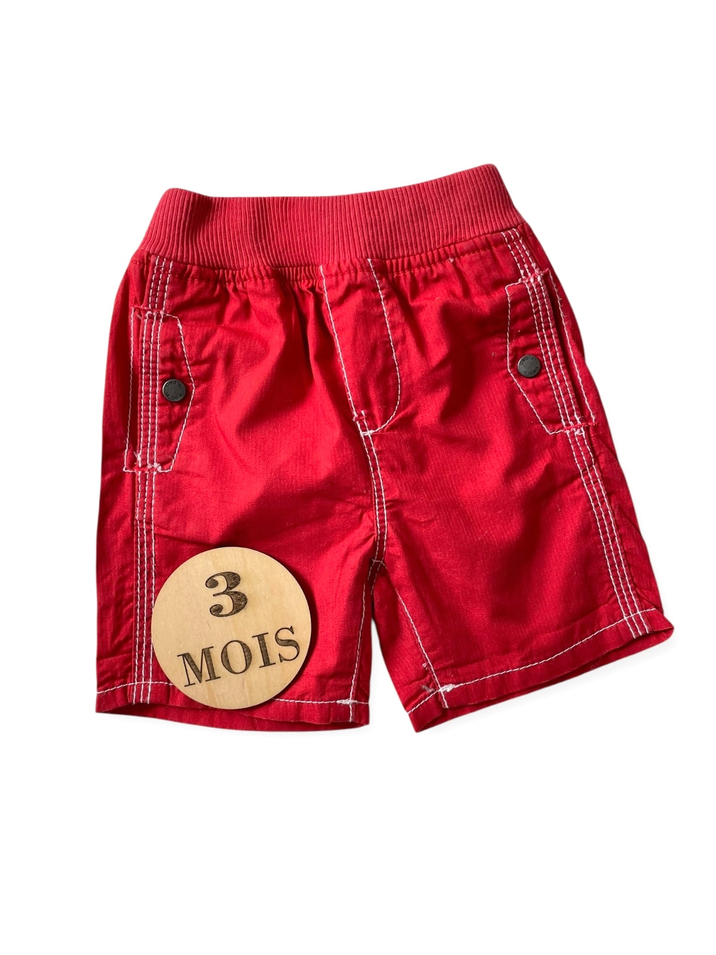 Short en toile, rouge, Obaïbi
