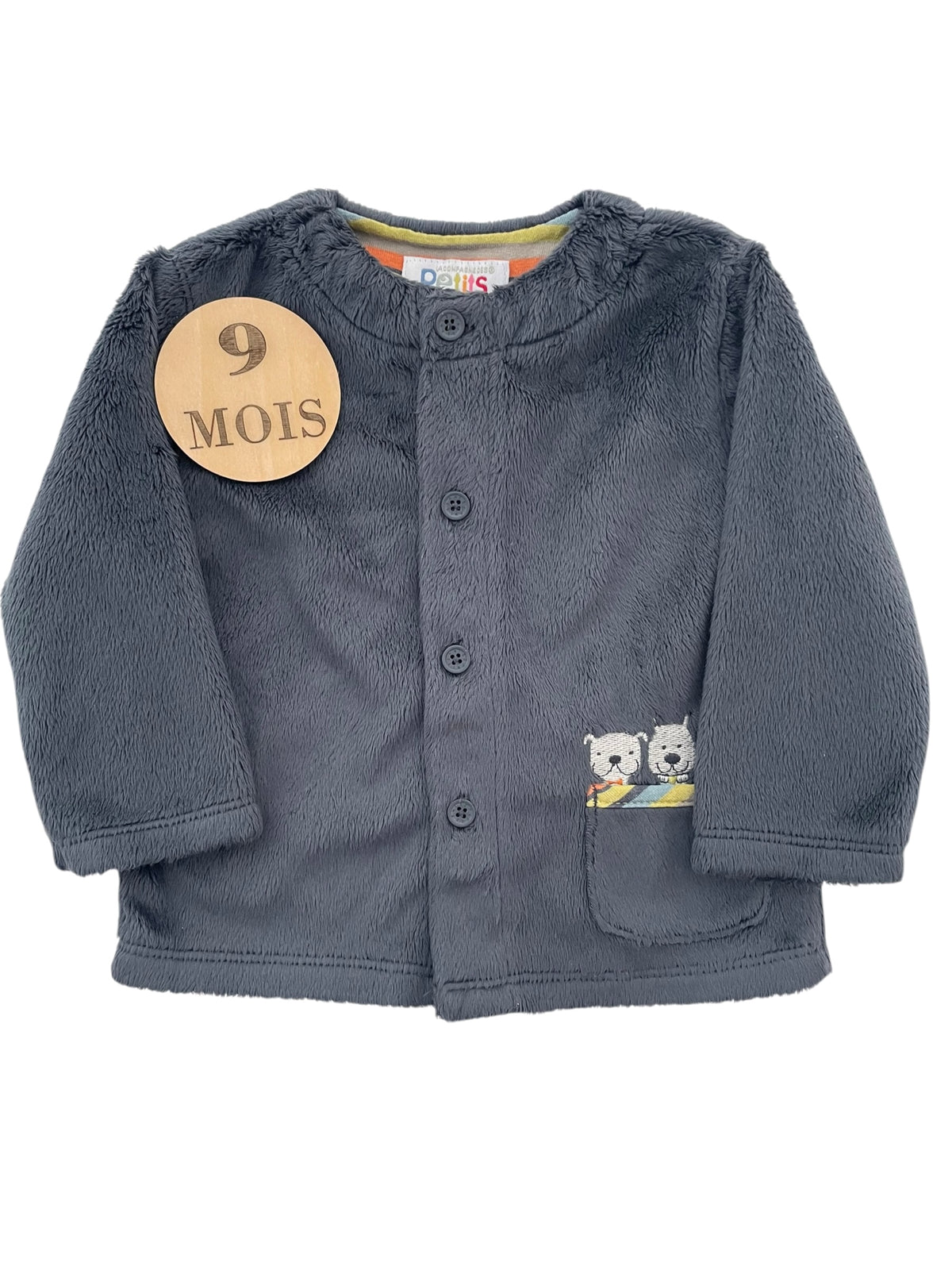 Gilet velours gris, La compagnie des petits