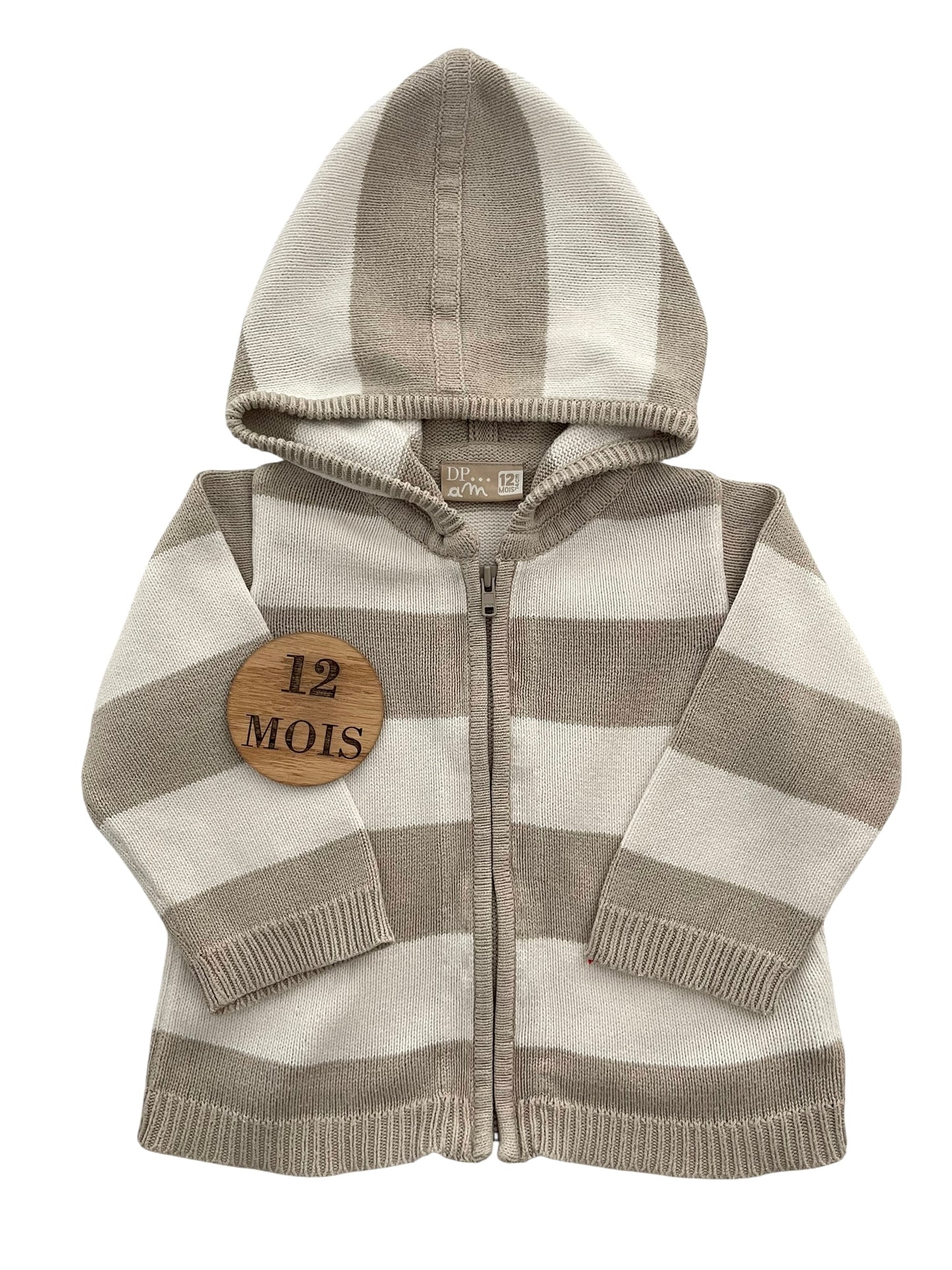 Gilet rayé gris/beige, DPAM