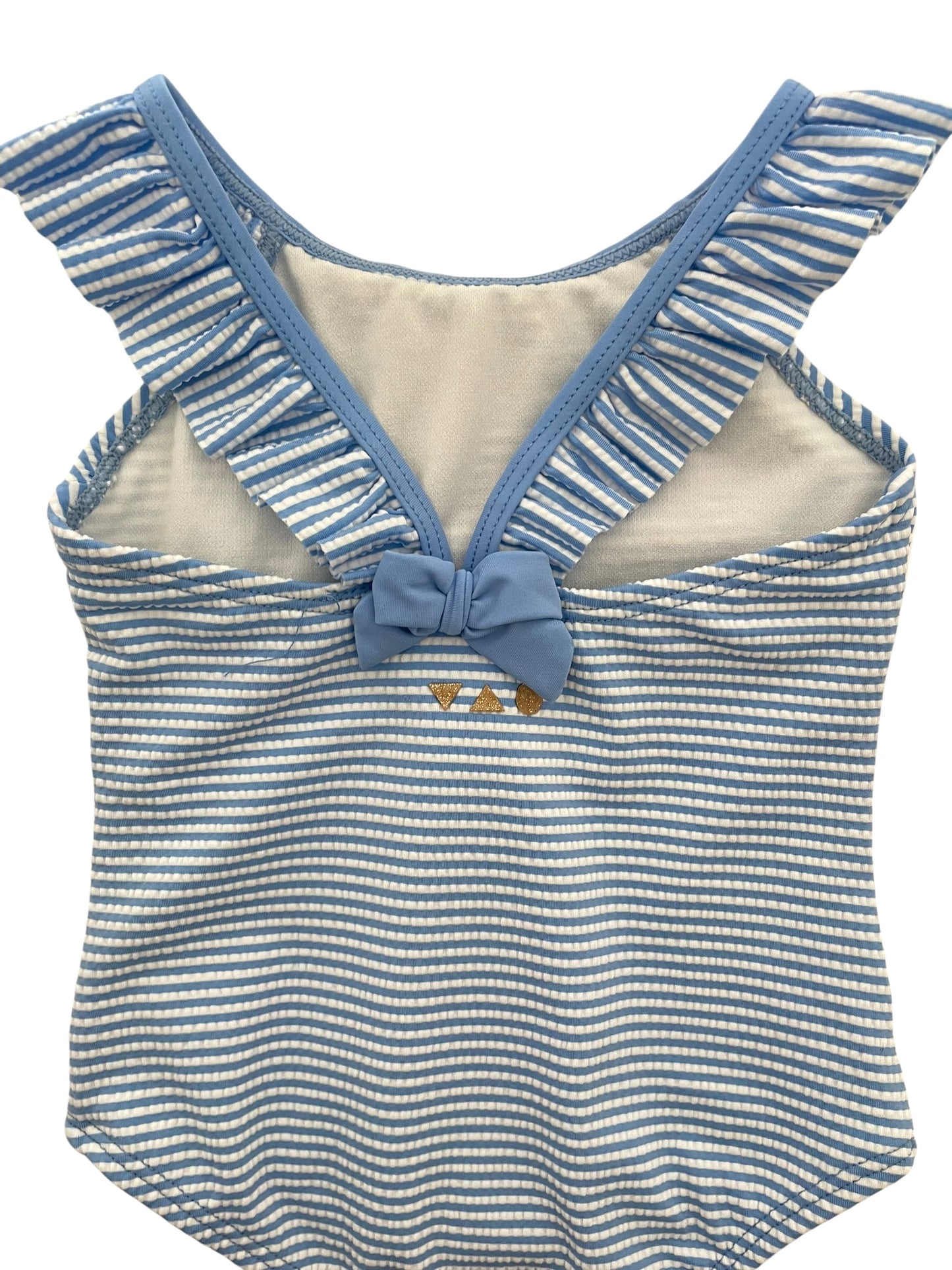 Maillot de bain, rayé bleu, palmier, TAO