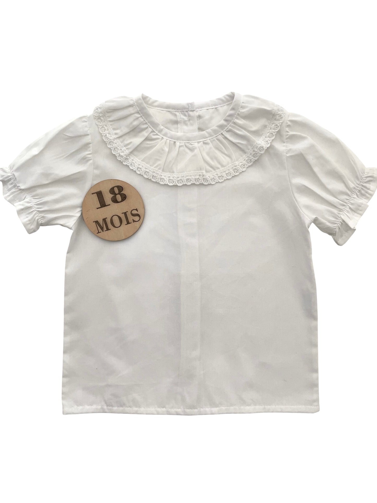 Blouse légère à col, blanche