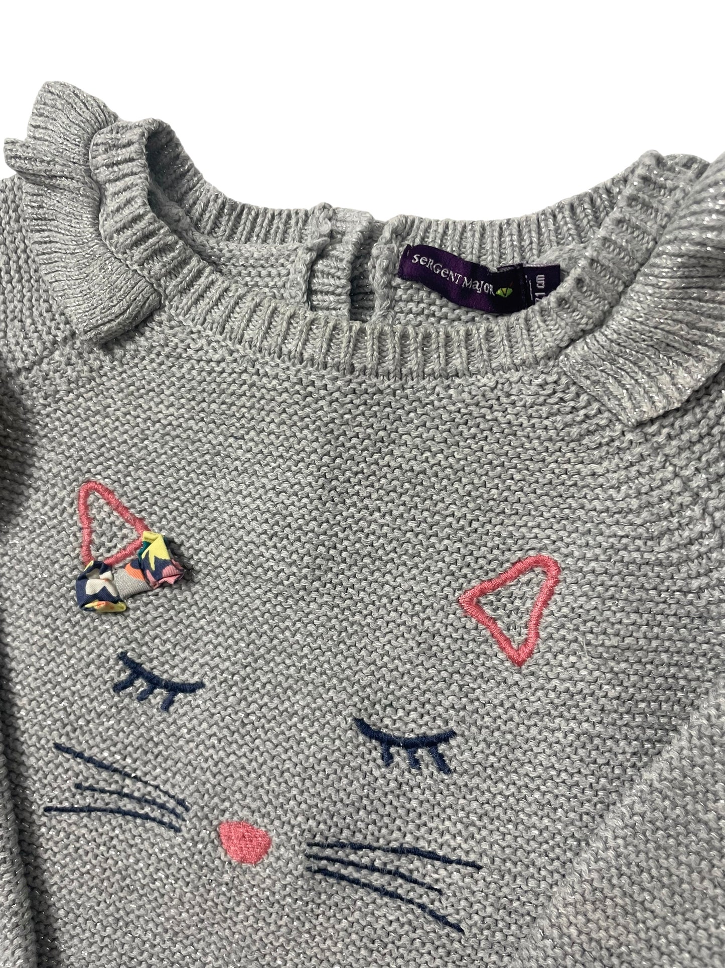 Pull en mailles, gris, pailleté, Sergent Major