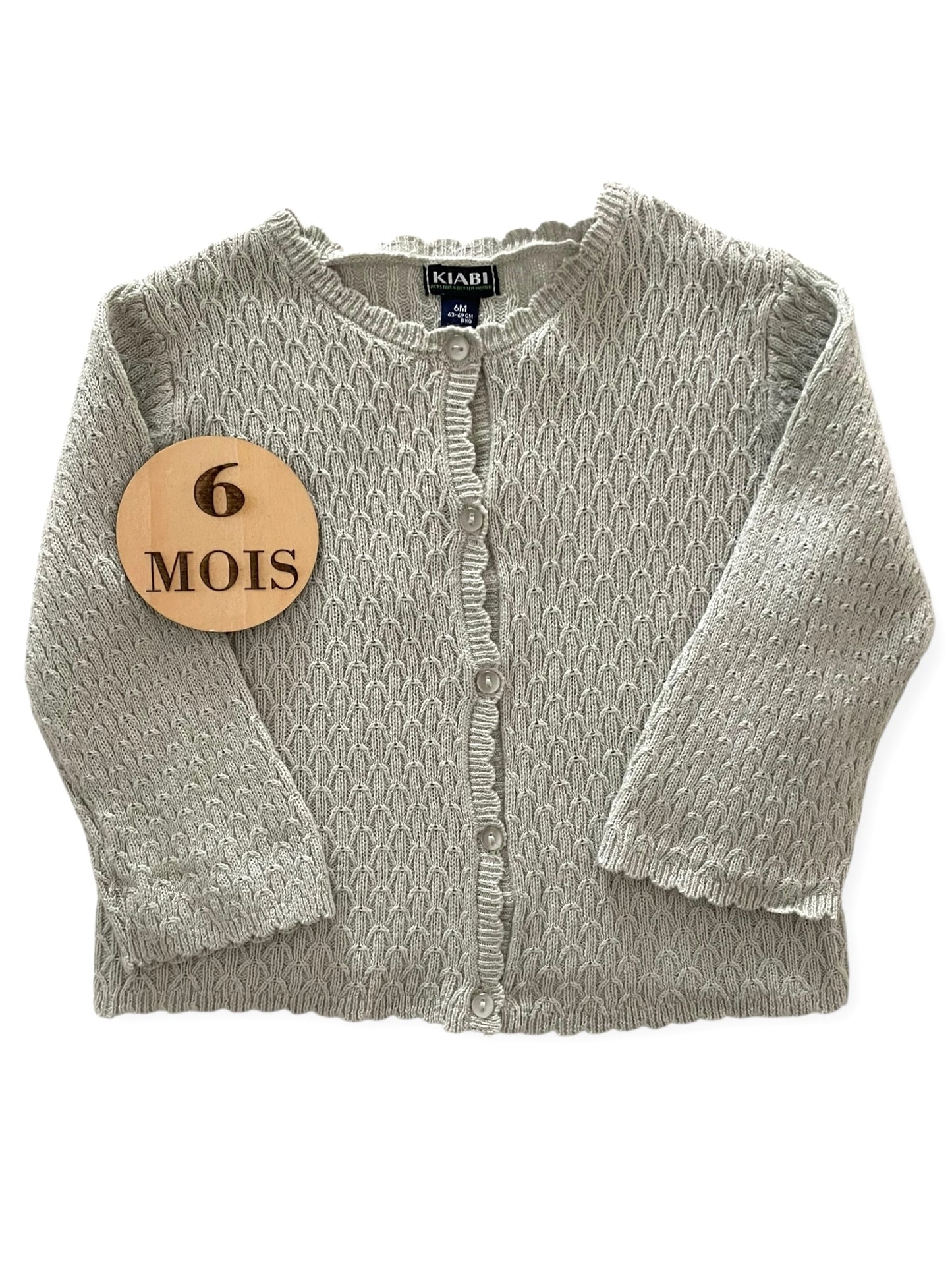 Gilet gris/vert, Kiabi