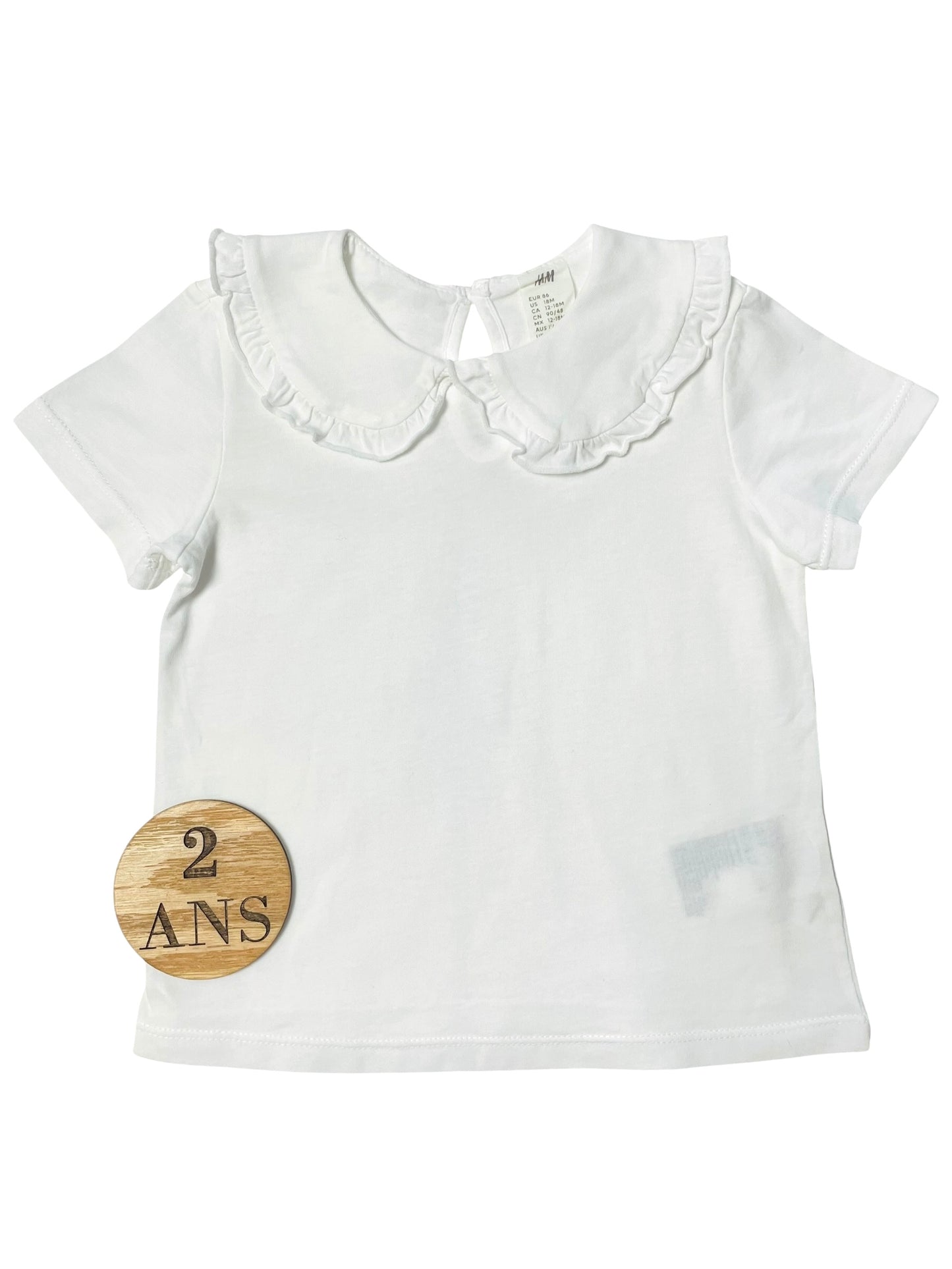 Tee-shirt à col, blanc, H&M