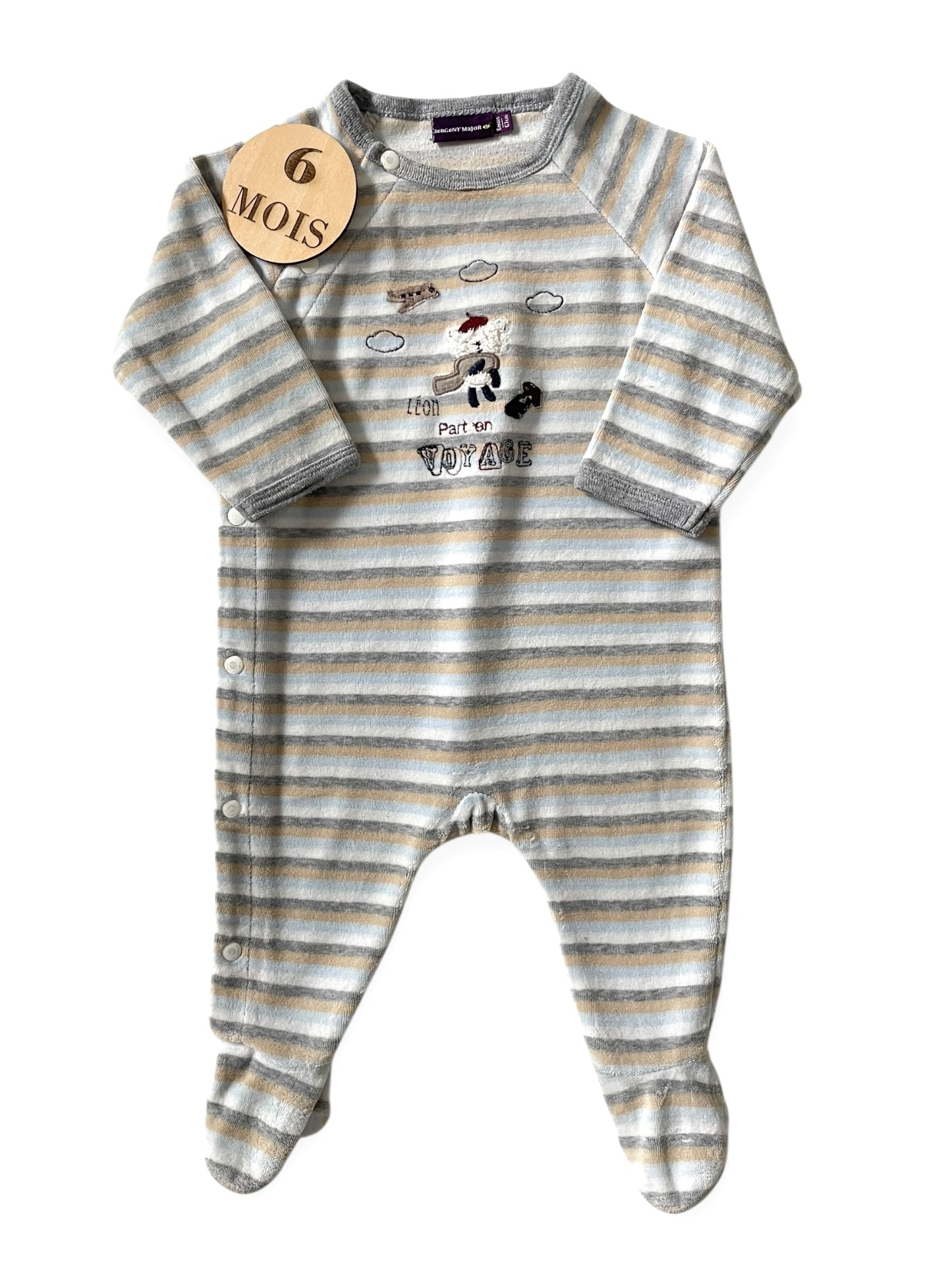 Pyjama velours, rayé, Sergent Major