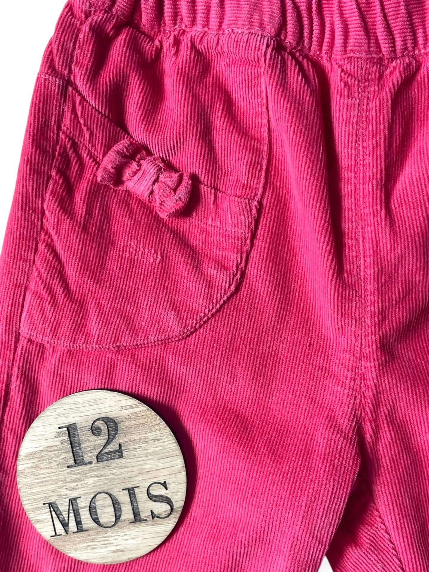 Pantalon velours, doublé, fuschia, DPAM