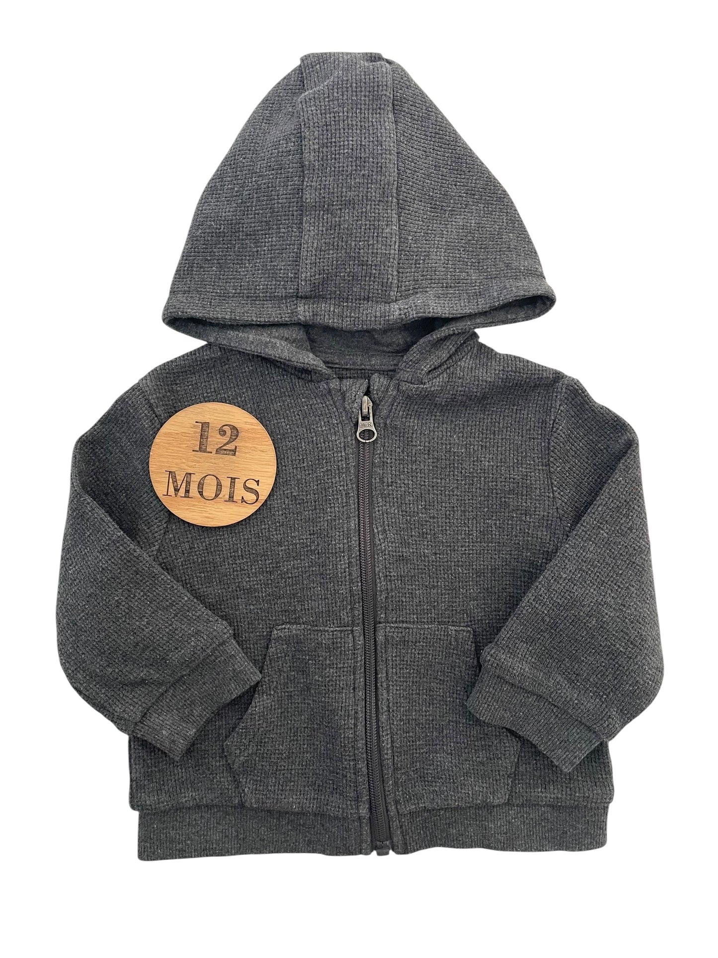 Gilet-à capuche, gris foncé, Kiabi