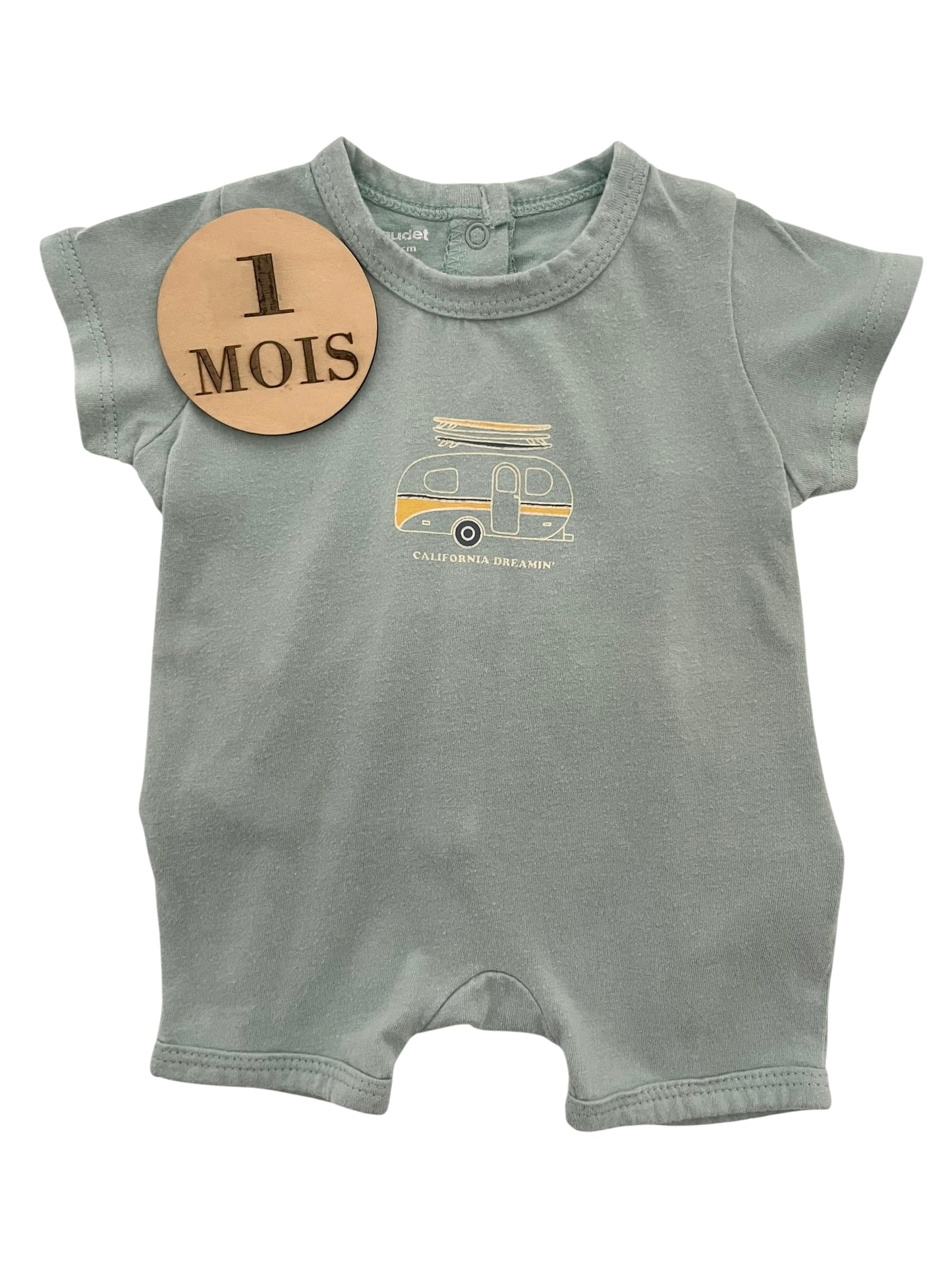 Combishort gris/bleu, Vertbaudet