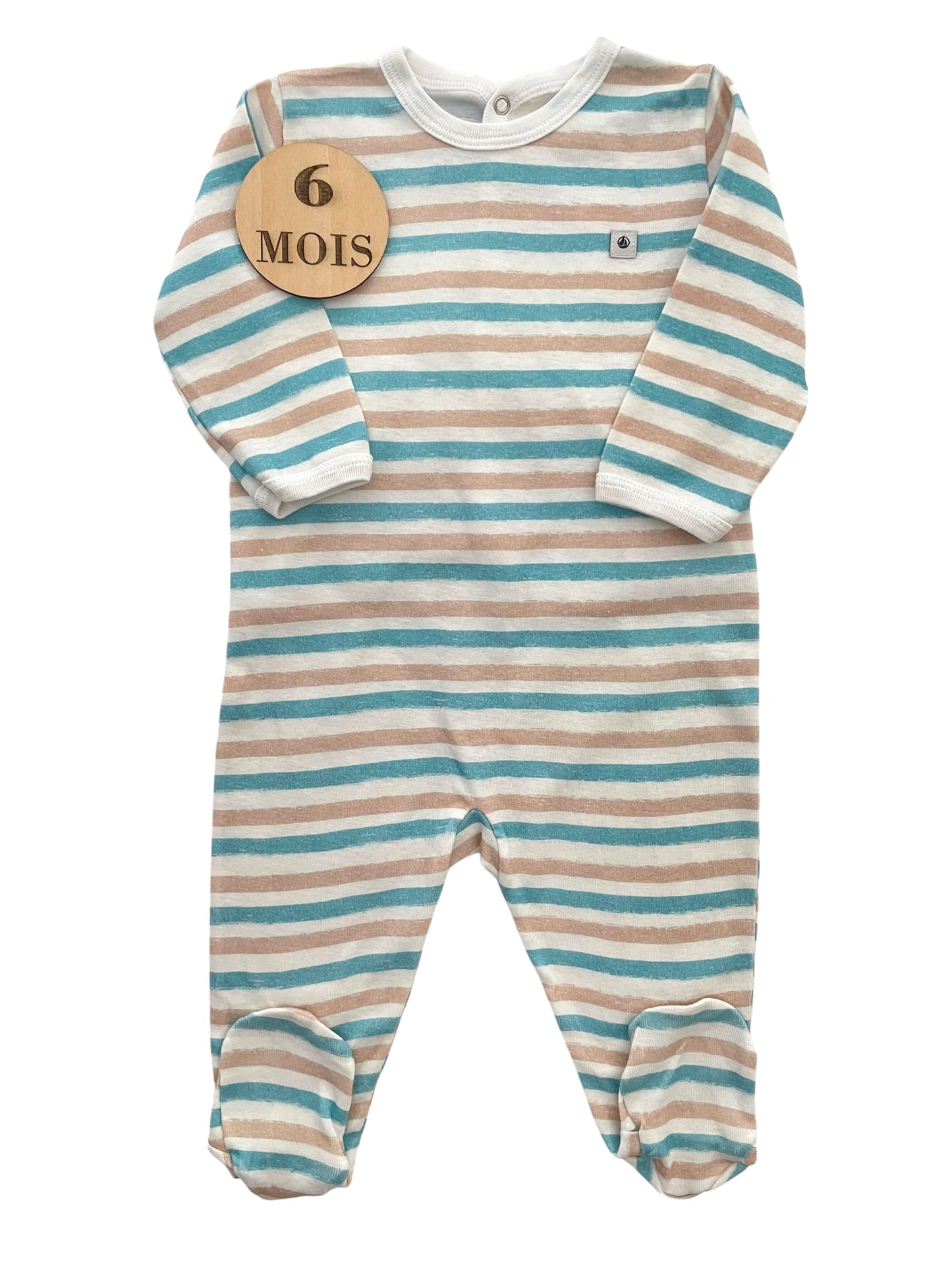 Pyjama coton rayé bleu, Petit Bateau