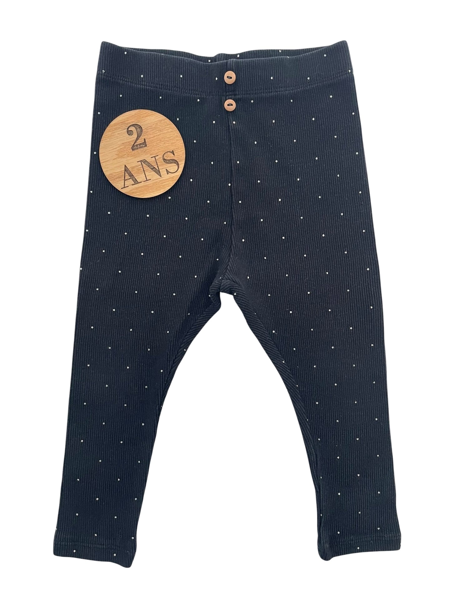 Legging côtelé à pois, Kiabi