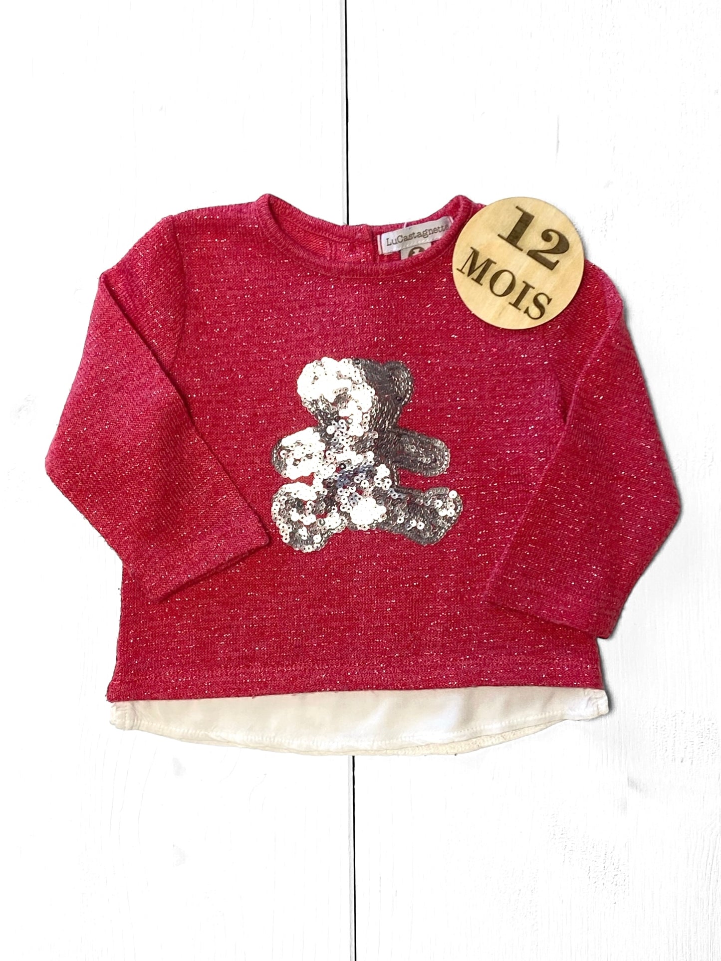 Pull tout fin , rose pailleté, Lulu Castagnette