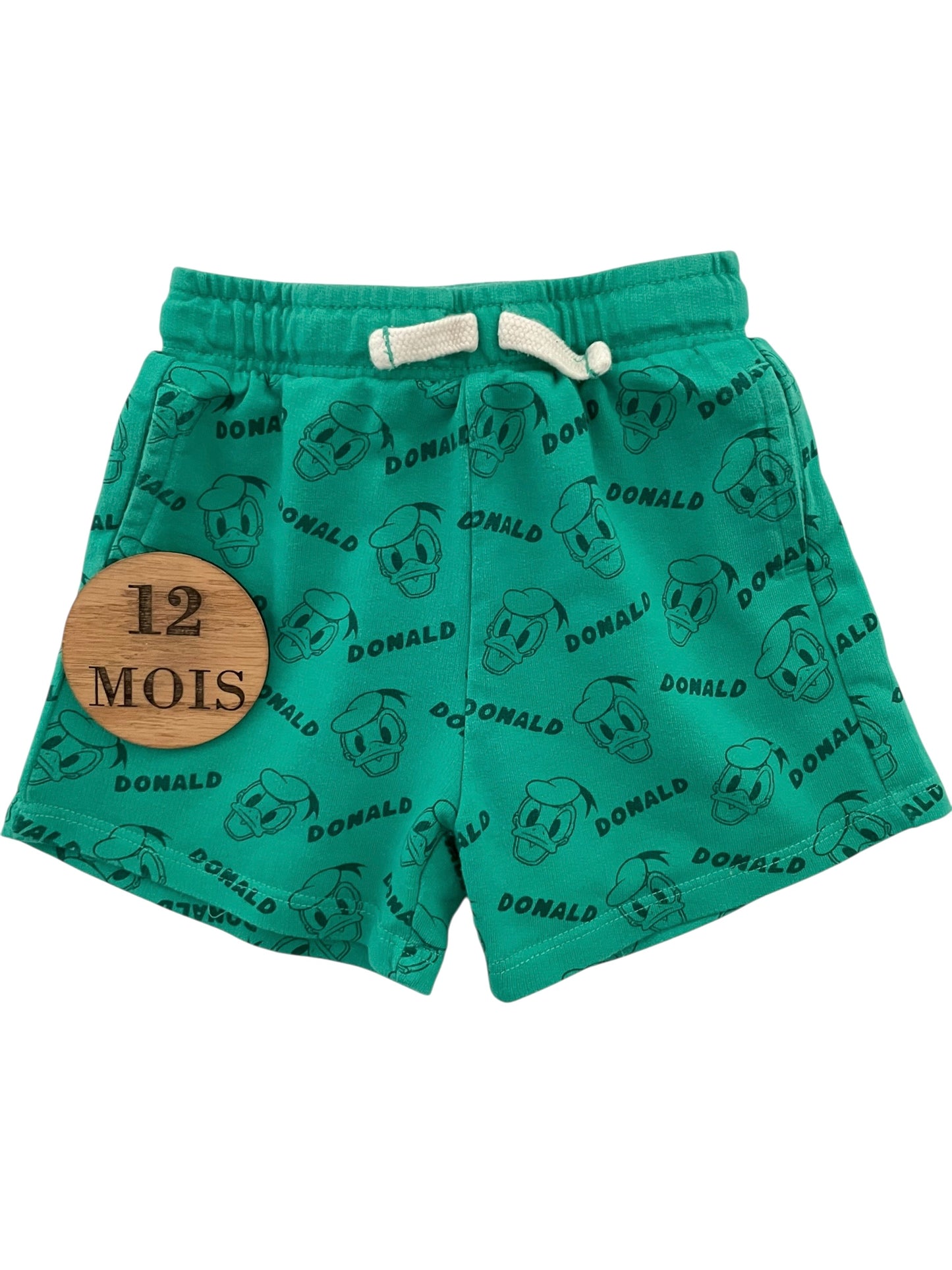 Short molleton, vert, Disney baby
