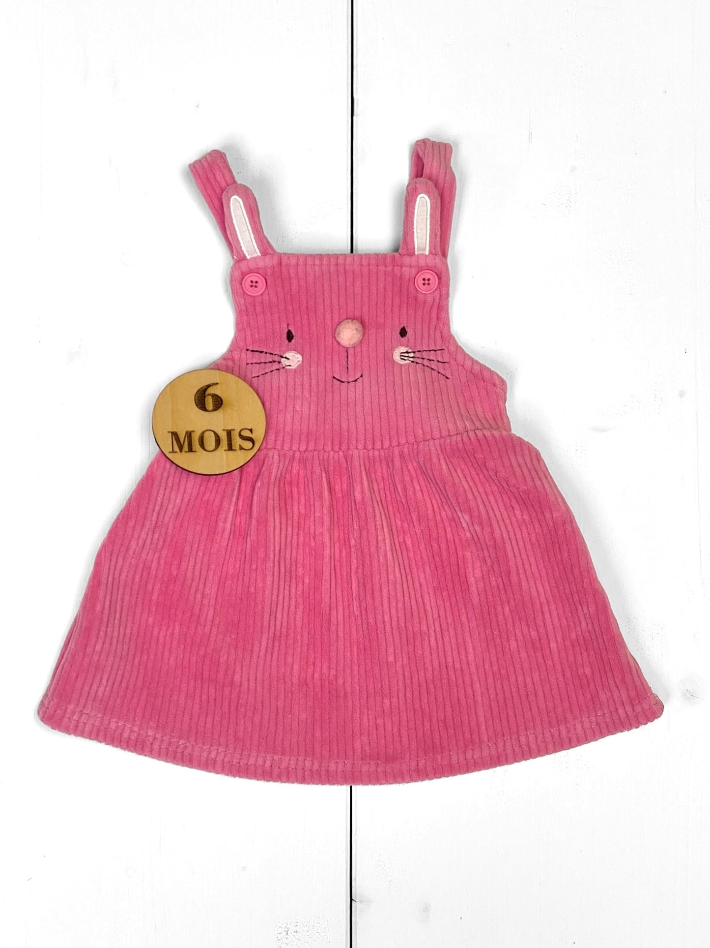 Robe salopette en velours, rose, Primark