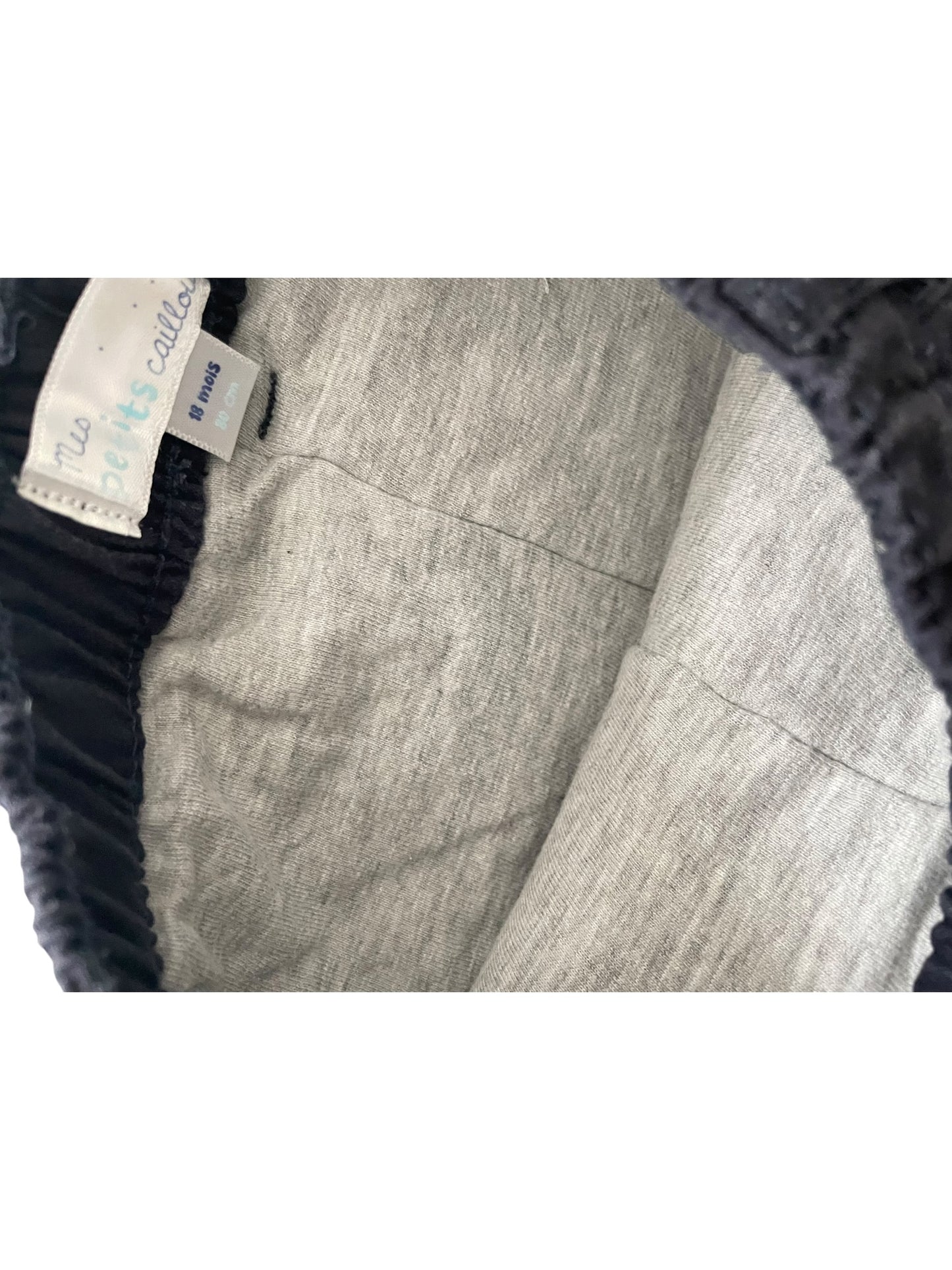 Pantalon bleu-nuit, doublé coton, Mes petits cailloux