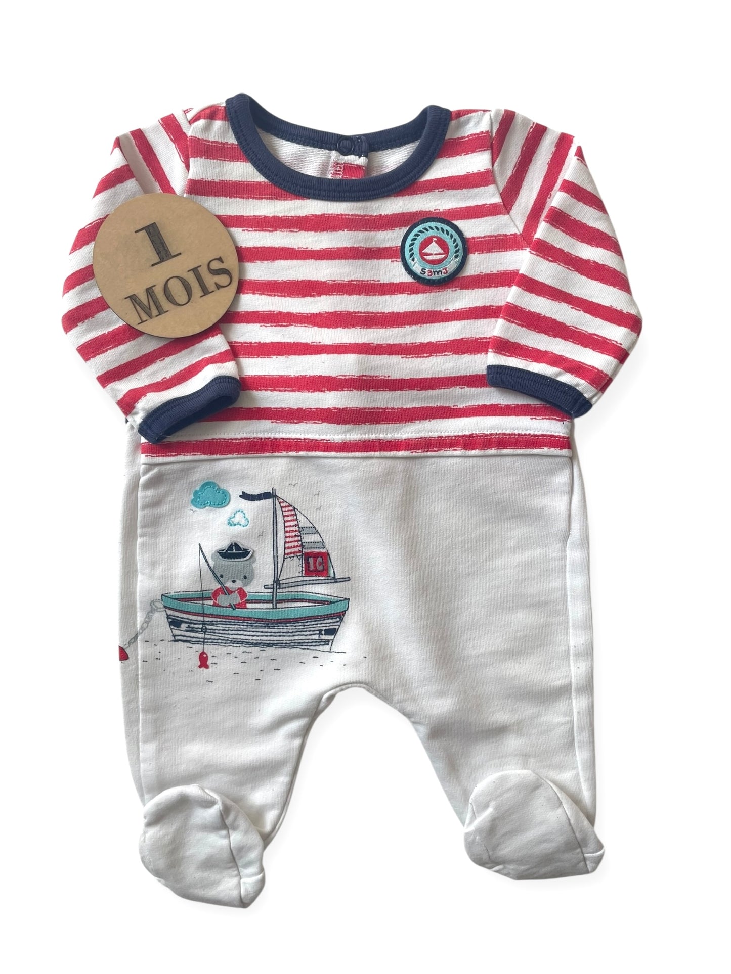 Pyjama coton épais, rayé et blanc, Sergent Major