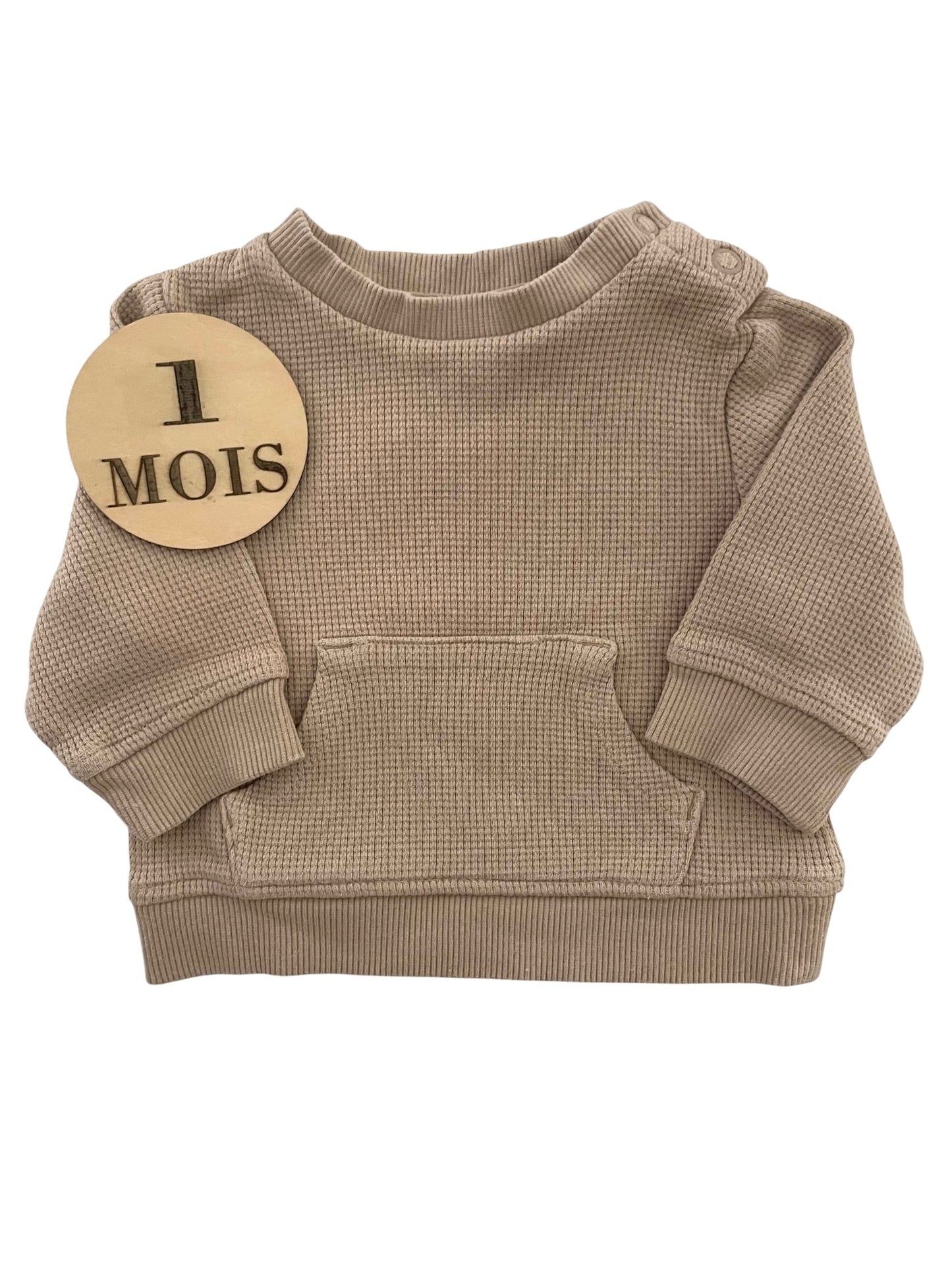 Sweat gaufré marron, Kiabi
