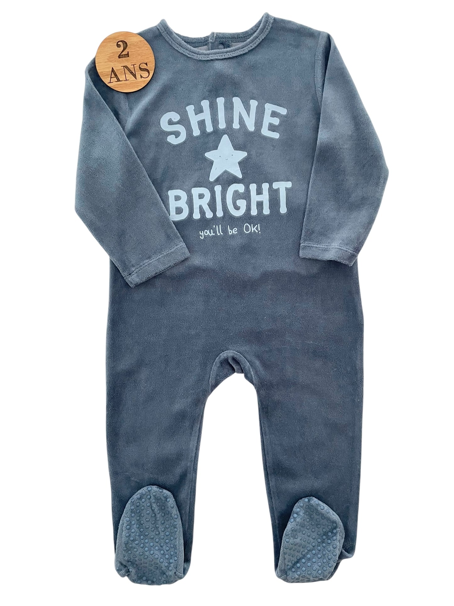 Pyjama velours, bleu, TEX