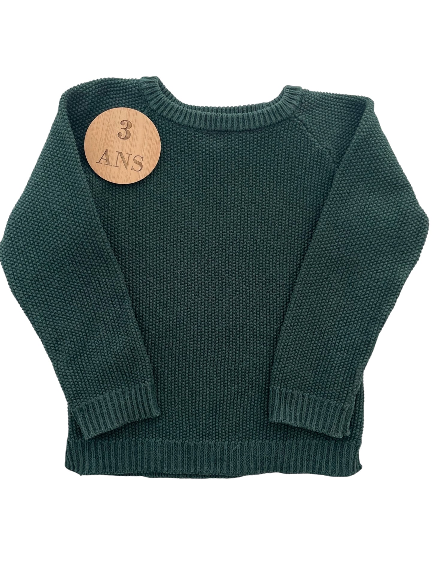 Pull gaufré, vert sapin, Primark