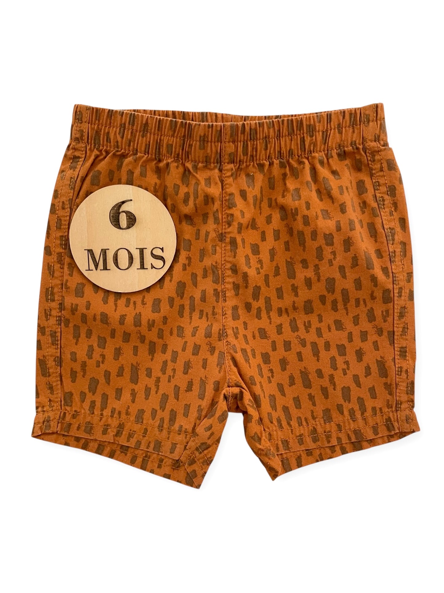 Short en toile marron/ orange