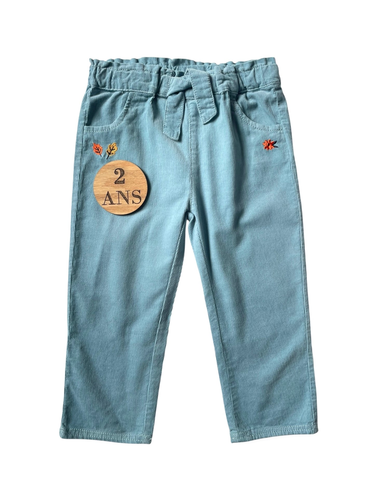 Pantalon velours, bleu ciel, Mots d’enfant