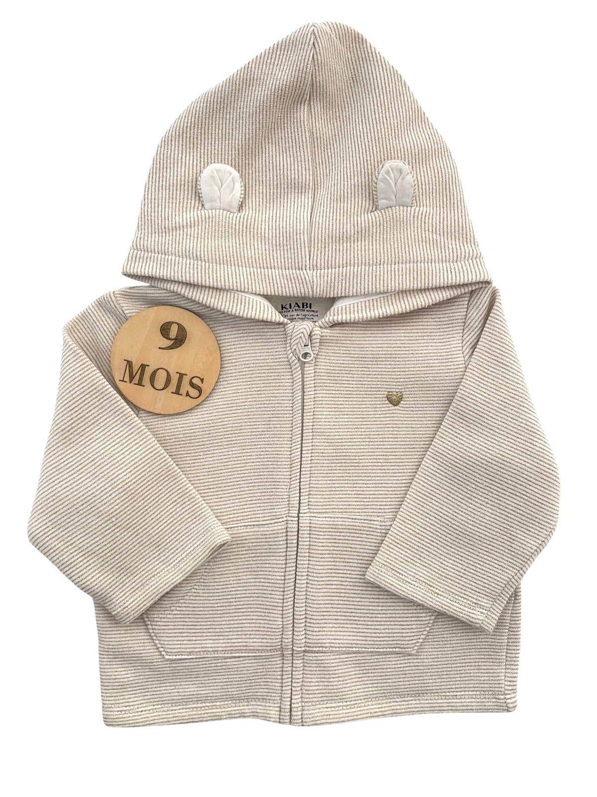 Gilet à capuche, pailleté, Kiabi