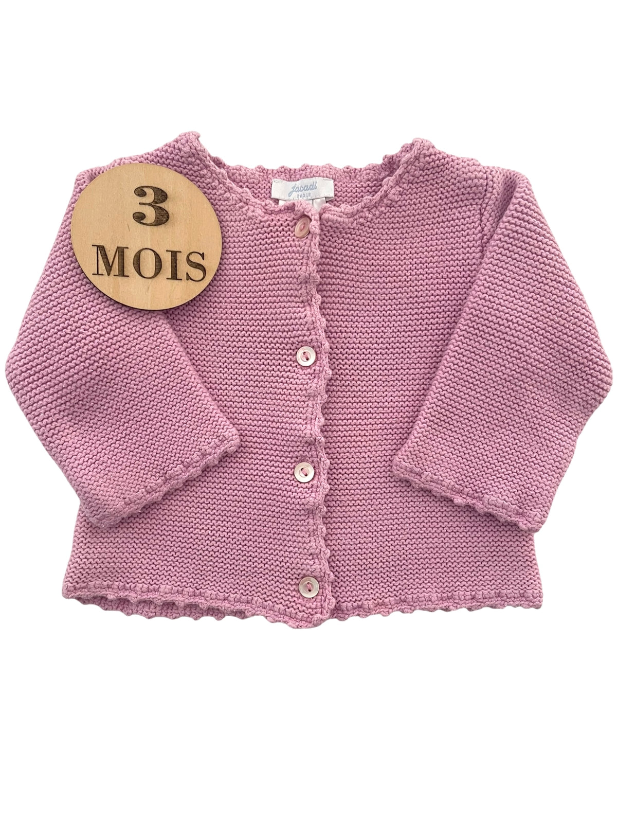 Gilet en mailles, rose, Jacadi