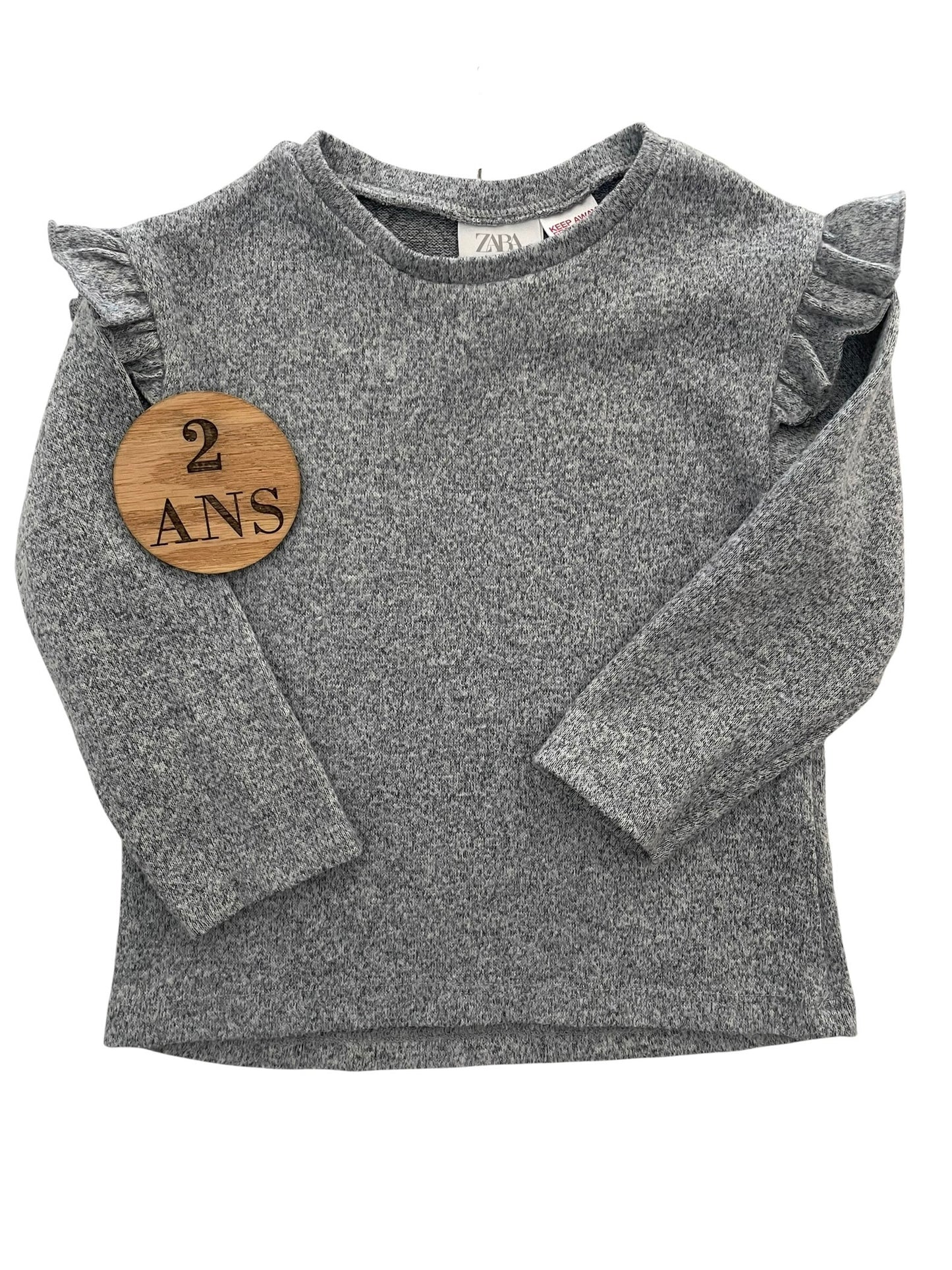 Pull fin long, gris, ZARA