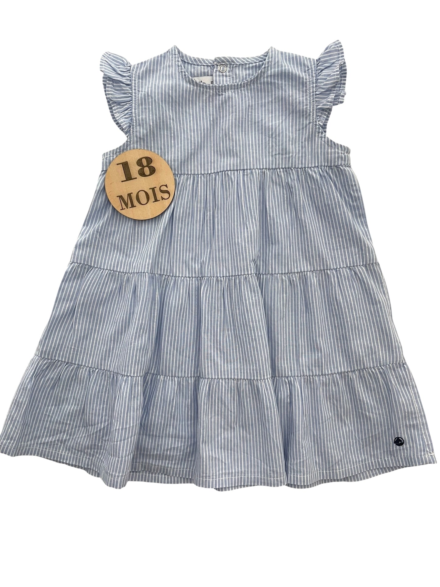 Robe rayée, bleue, Petit Bateau