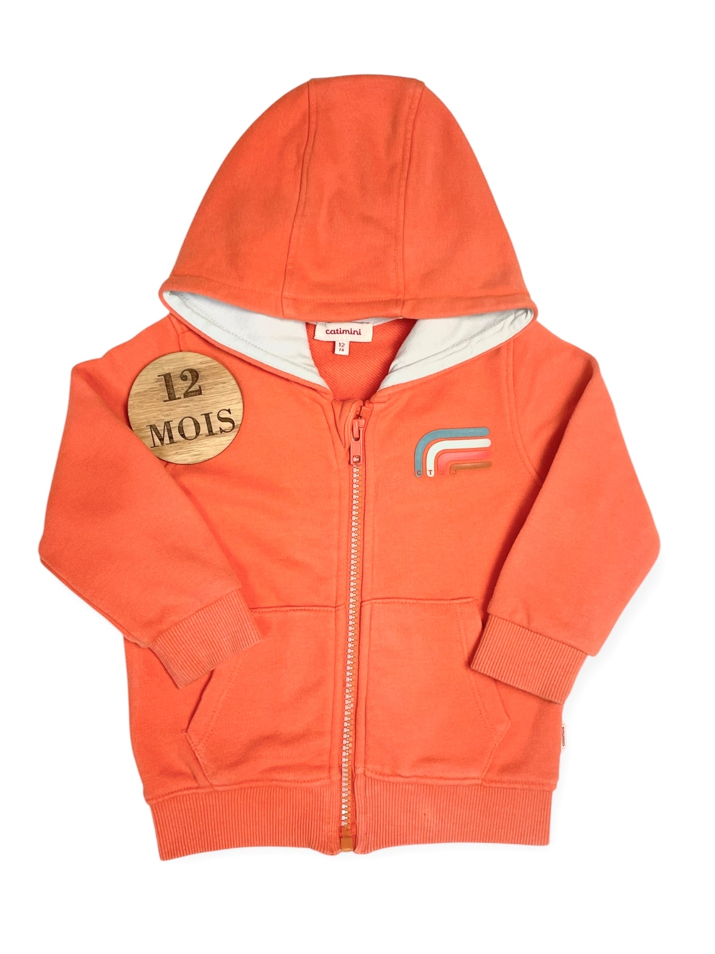 Gilet zippé à capuche, orange, Catimini