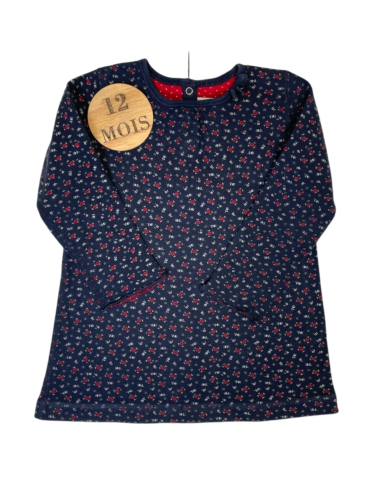 Robe / tunique, bleu-marine fleurie, Petit Bateau