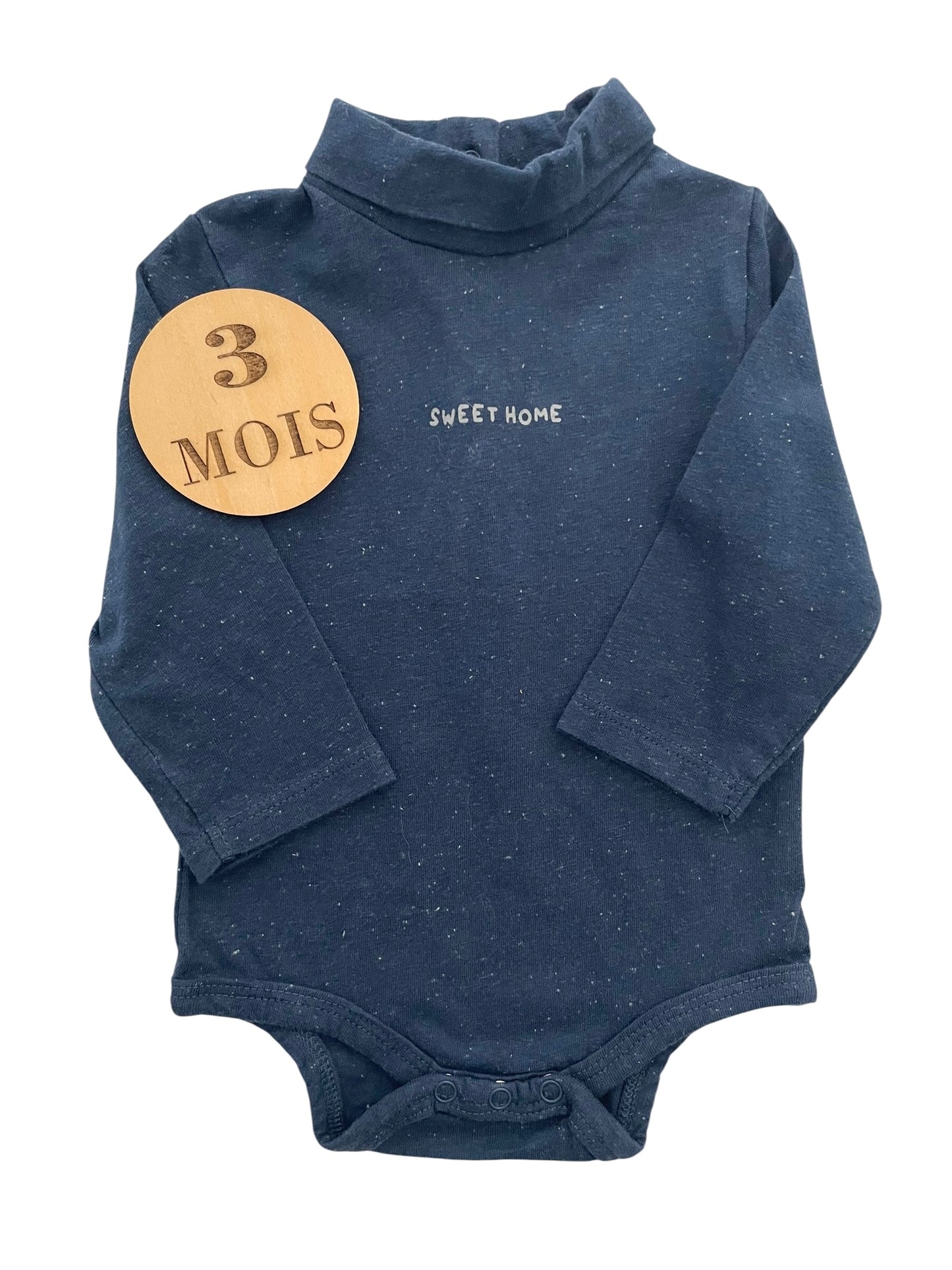 Sous-pull / body, bleu chiné, Kiabi