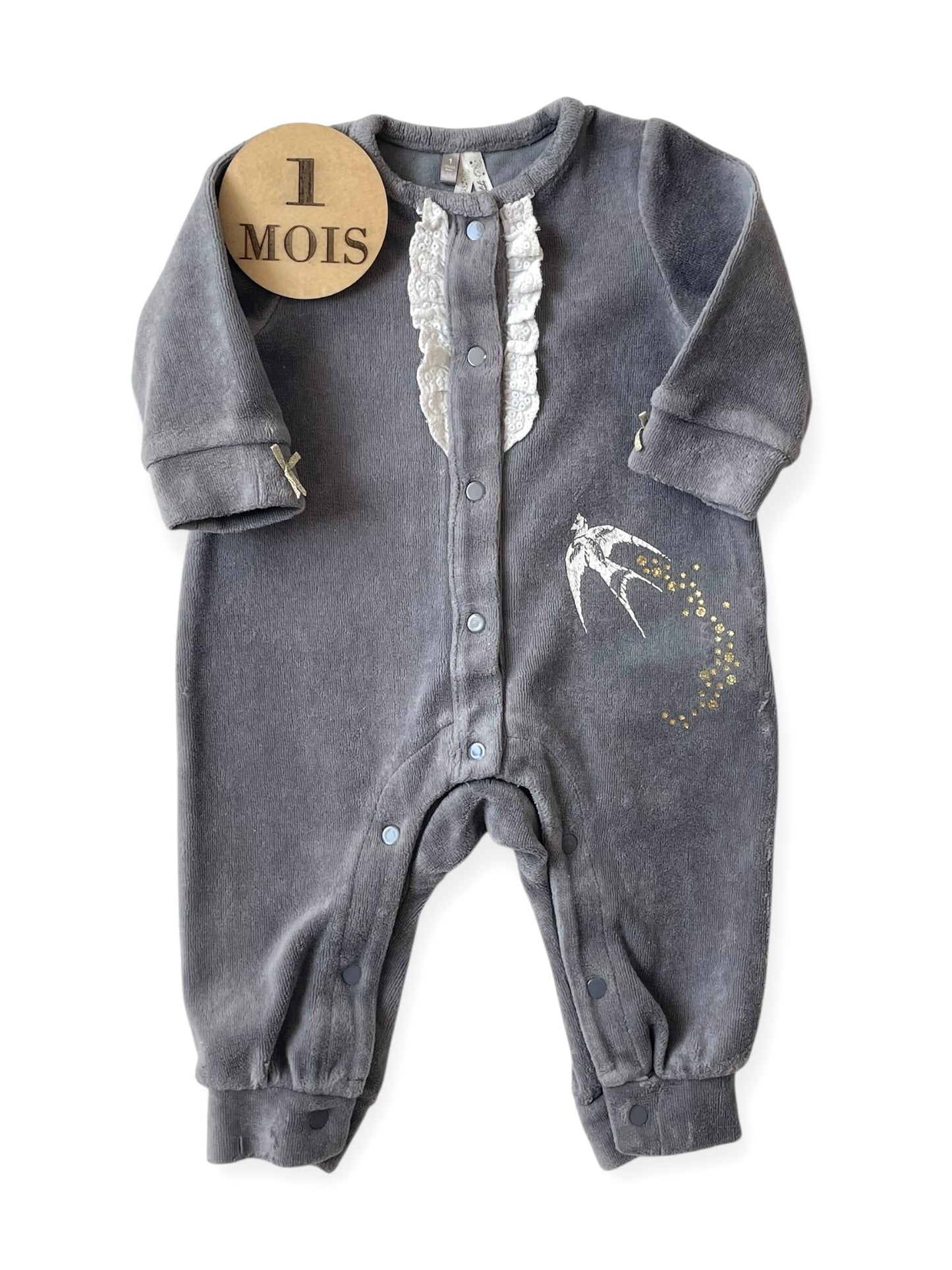Pyjama velours gris, sans pied, Orchestra