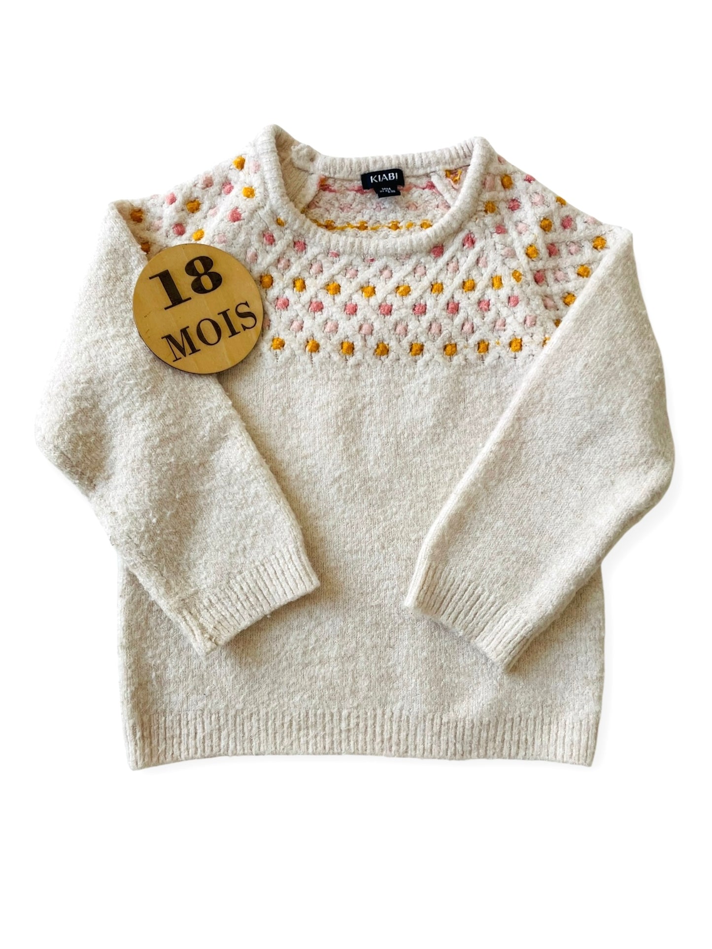Pull en mailles, écru, Kiabi