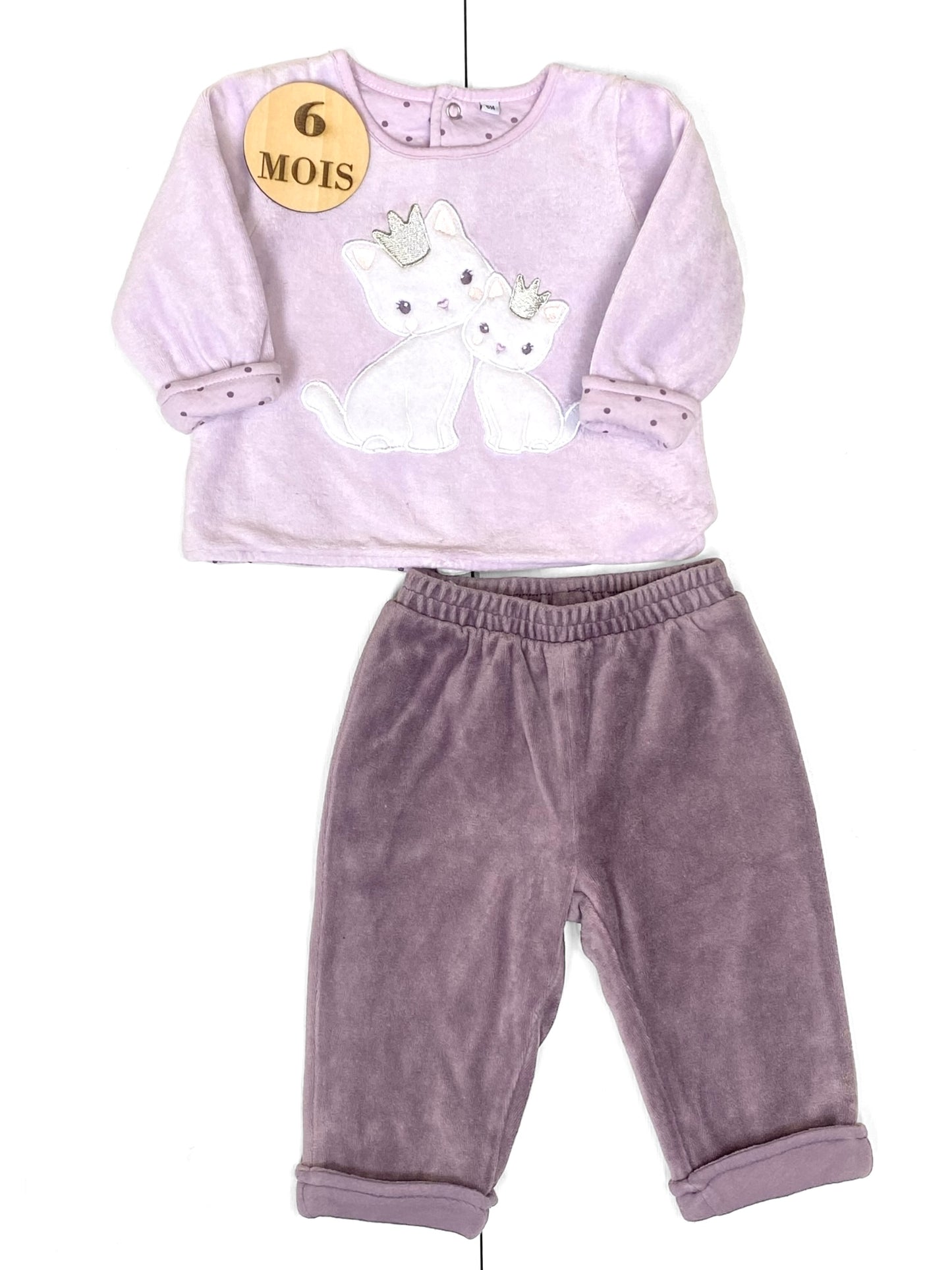 Pyjama velours 2 pièces, violet