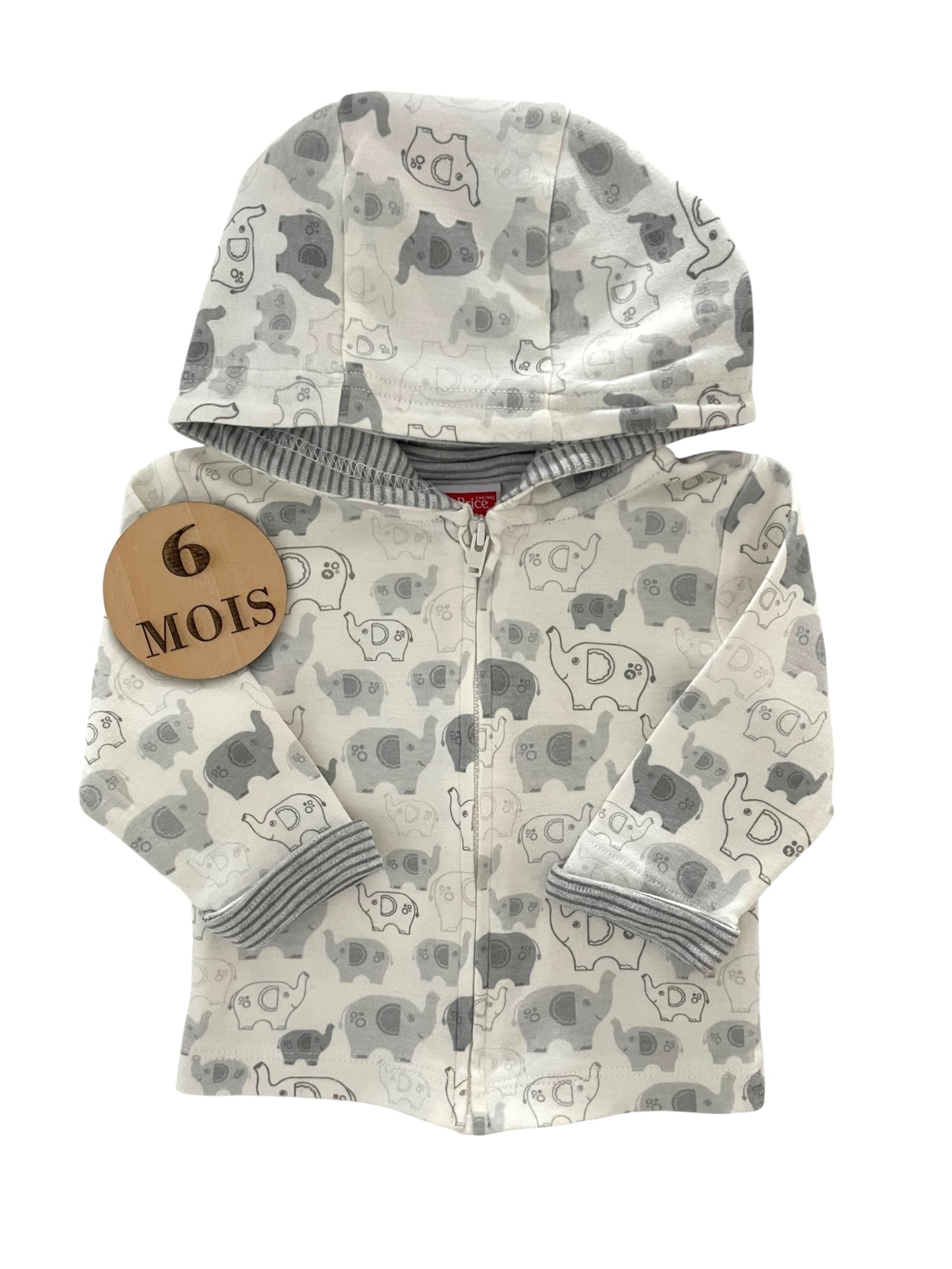 Gilet fin à capuche, éléphants, Fisher Price