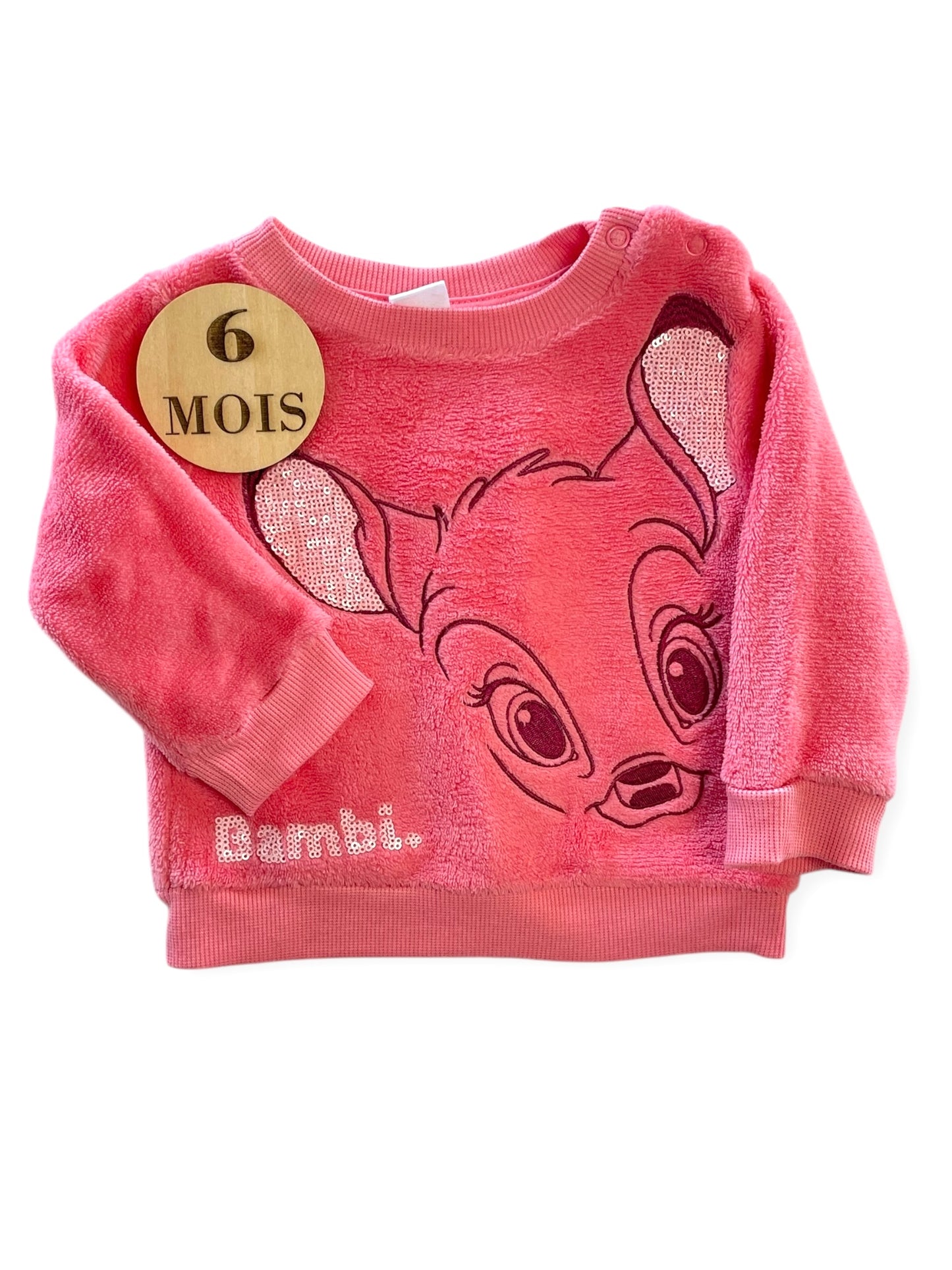 Pull polaire, rose, Bambi