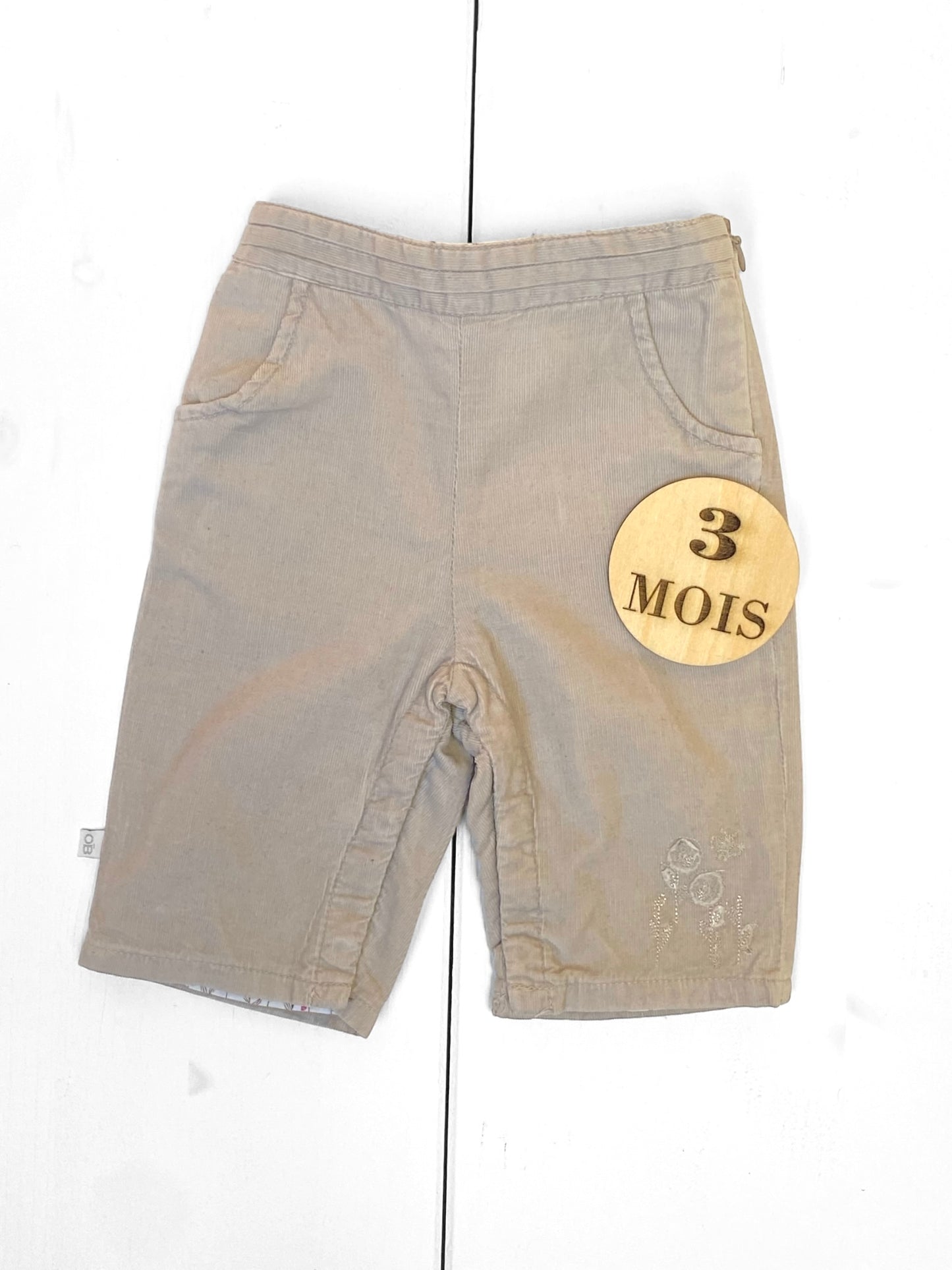 Pantalon velours côtelé , beige, Obaïbi
