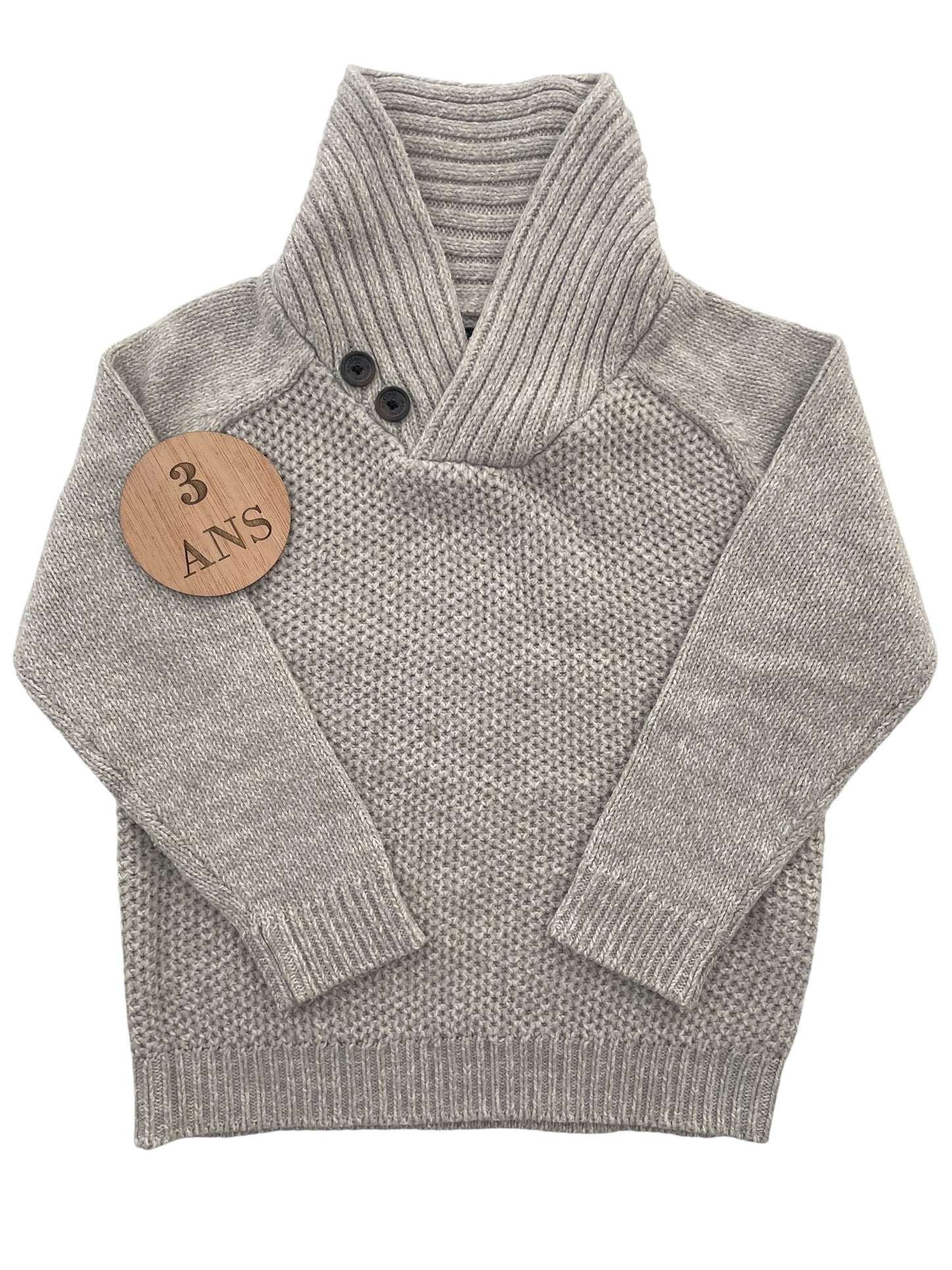 Pull en mailles, gris, In extenso