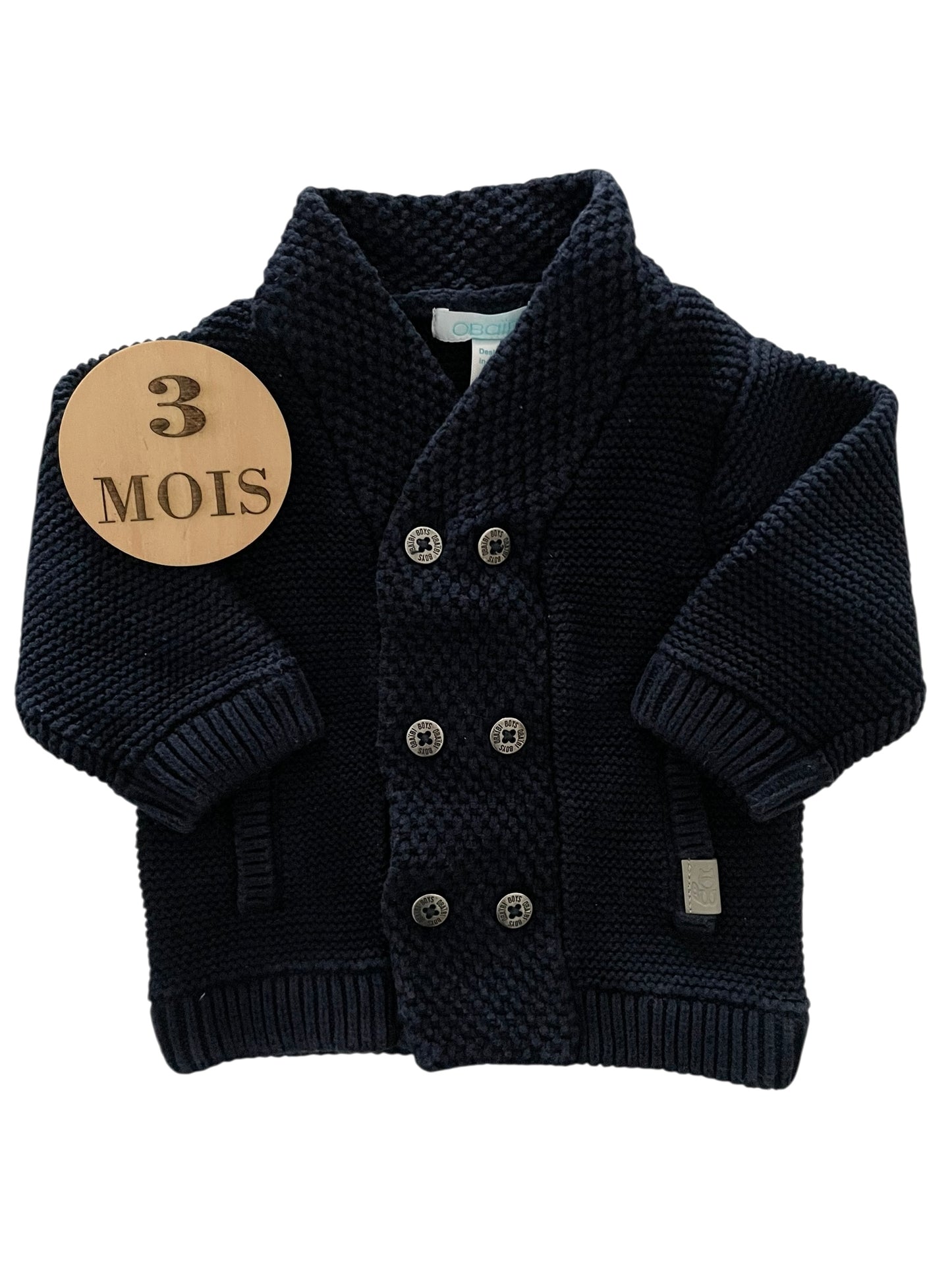 Gilet bleu-nuit, en mailles, Obaïbi