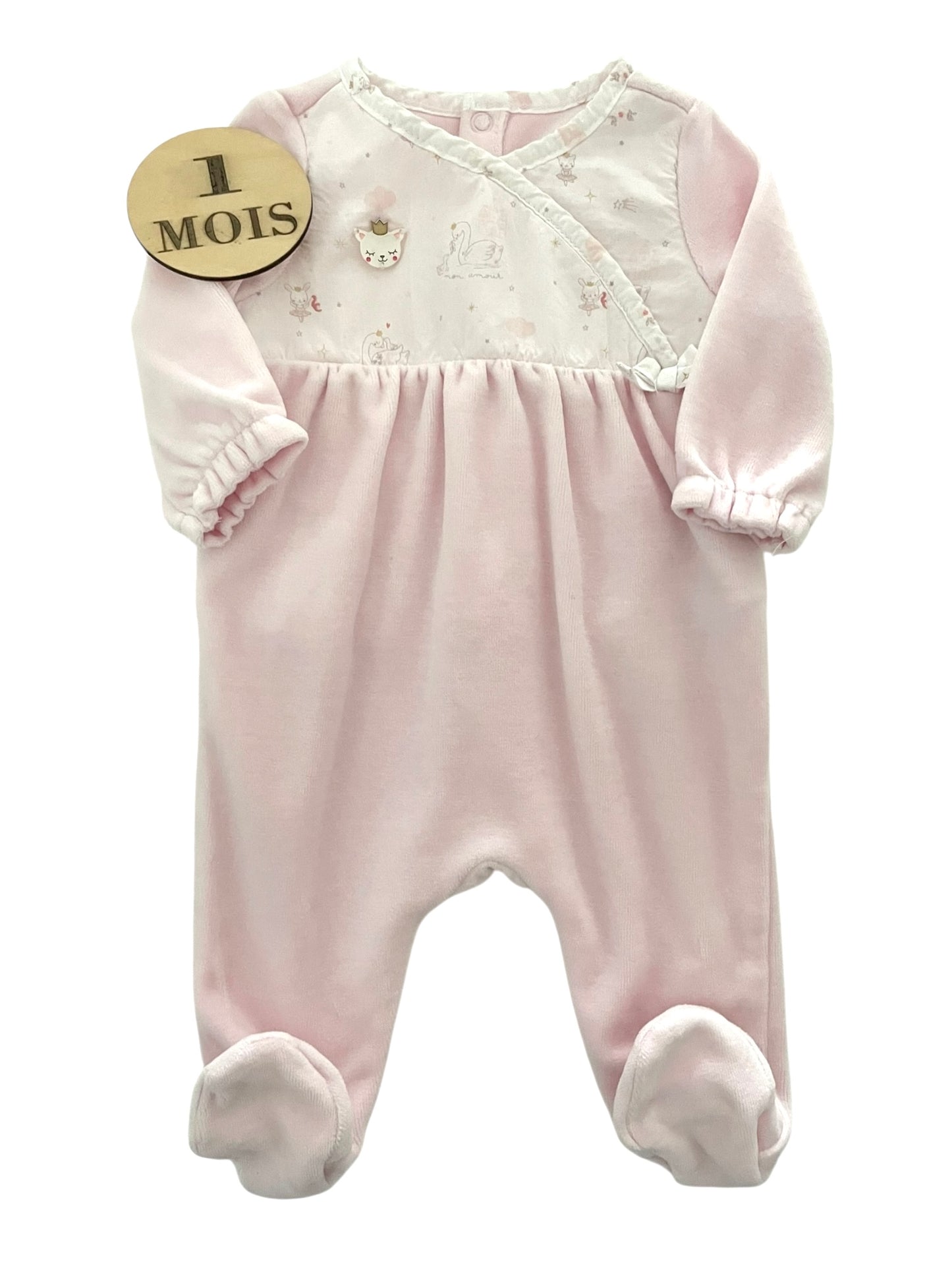 Pyjama velours,rose pâle, Sergent Major